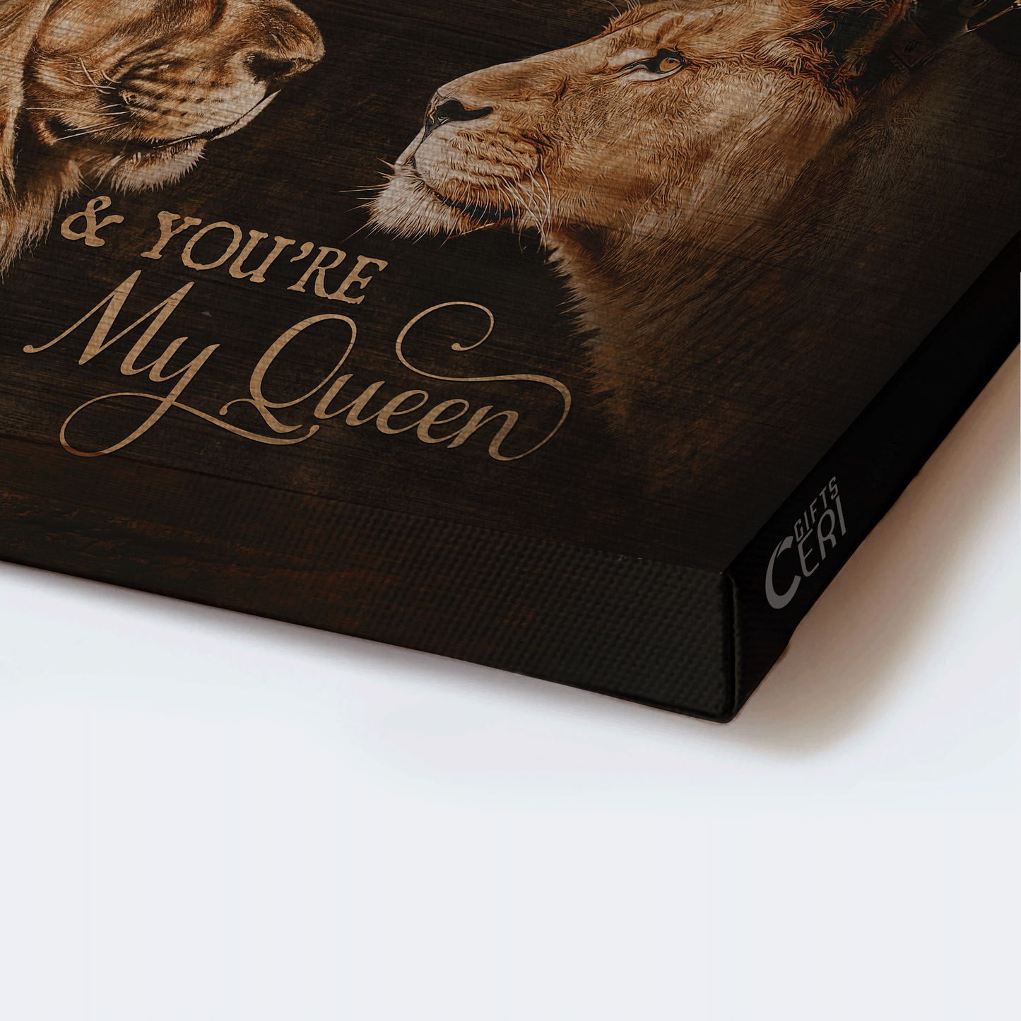 Couple Landscape Canvas- Lion couple, Lion of Judah canvas- Anniversary gift for couple, lover- I am your King and you're my Queen - Landscape Canvas Prints, Christian Wall Art
