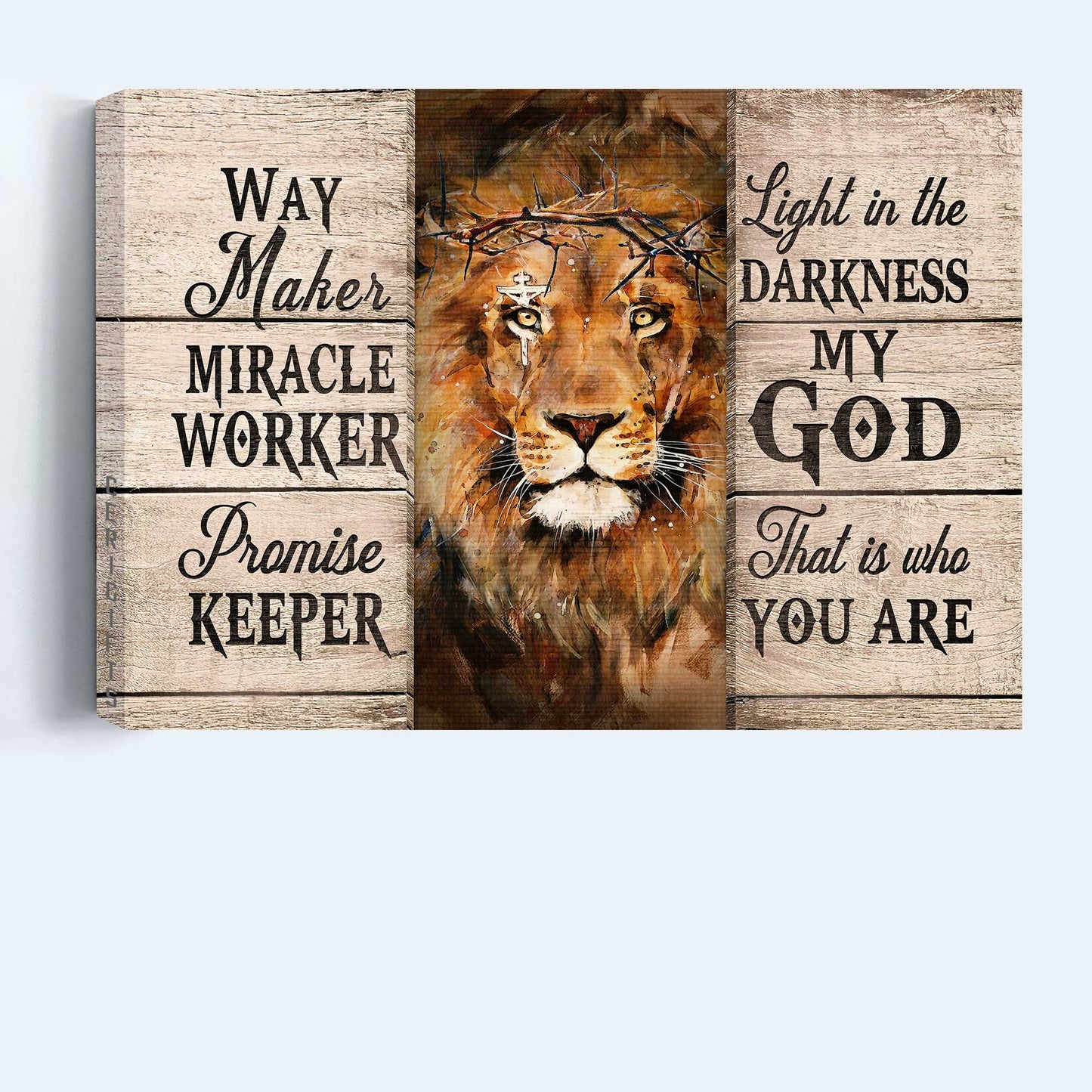 Jesus Landscape Canvas- Lion king painting, Cross symbol canvas- Gift for Christian- Way maker, miracle worker - Landscape Canvas Prints, Wall Art
