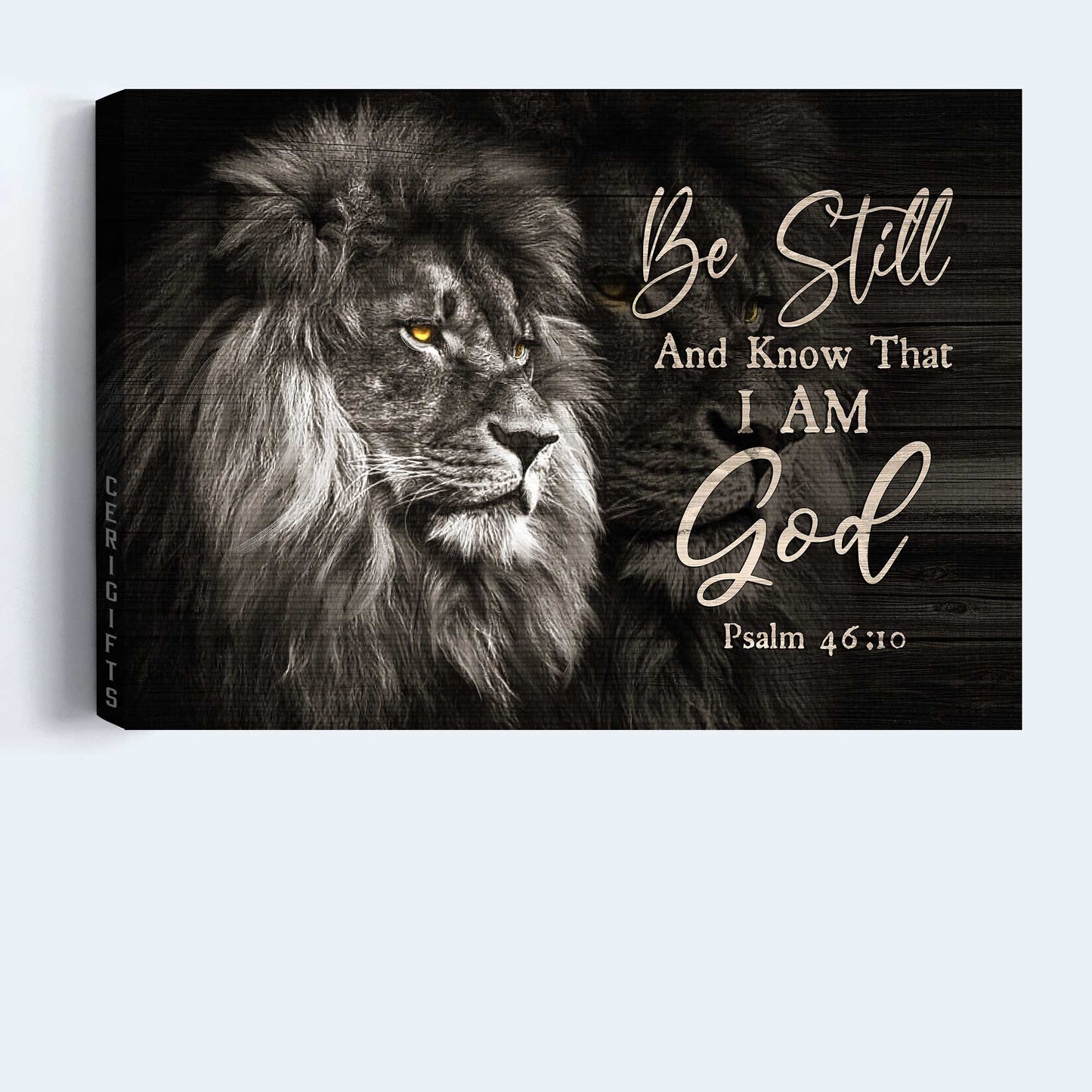 Jesus Landscape Canvas- Lion of Judah, Black and white painting, The amazing lion spirit- Gift for Christian - Landscape Canvas Prints, Wall Art