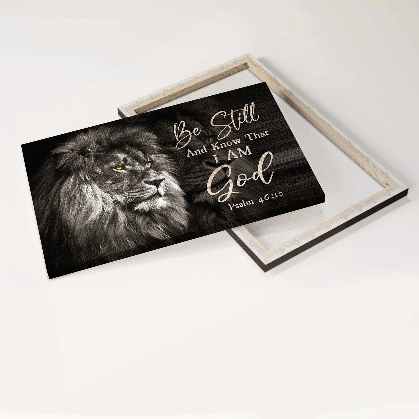 Jesus Landscape Canvas- Lion of Judah, Black and white painting, The amazing lion spirit- Gift for Christian - Landscape Canvas Prints, Wall Art