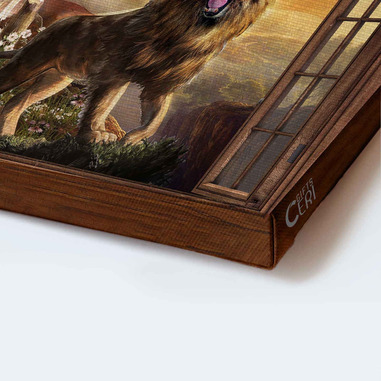 Jesus Landscape Canvas- Lion of Judah, Cross, American flag, Roaring lion canvas- Gift for Christian - Landscape Canvas Prints, Wall Art