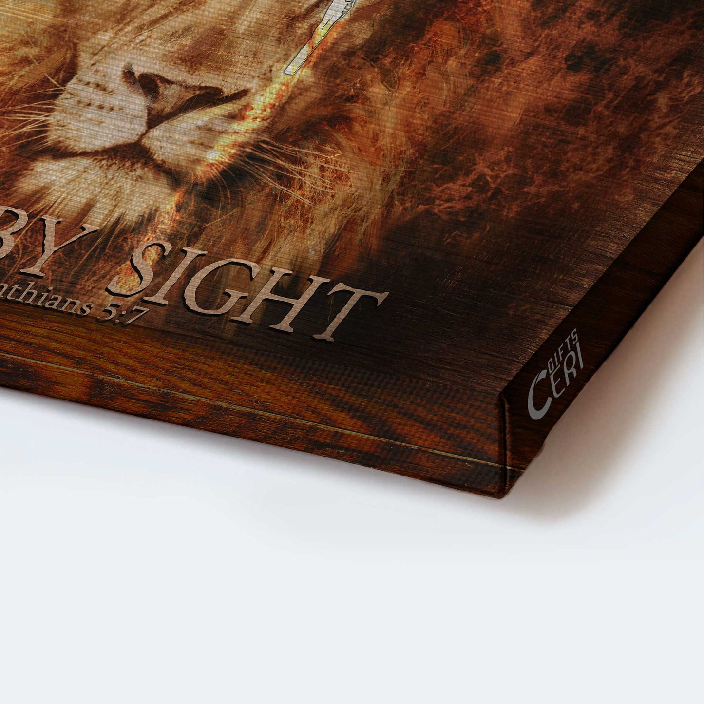 Jesus Landscape Canvas- Lion of Judah, Cross canvas- Gift for Christian- Walk by faith not by sight - Landscape Canvas Prints, Wall Art