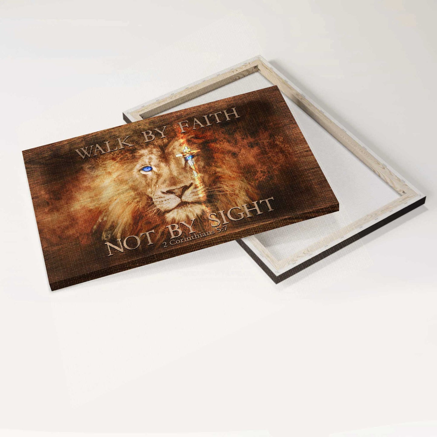 Jesus Landscape Canvas- Lion of Judah, Cross canvas- Gift for Christian- Walk by faith not by sight - Landscape Canvas Prints, Wall Art