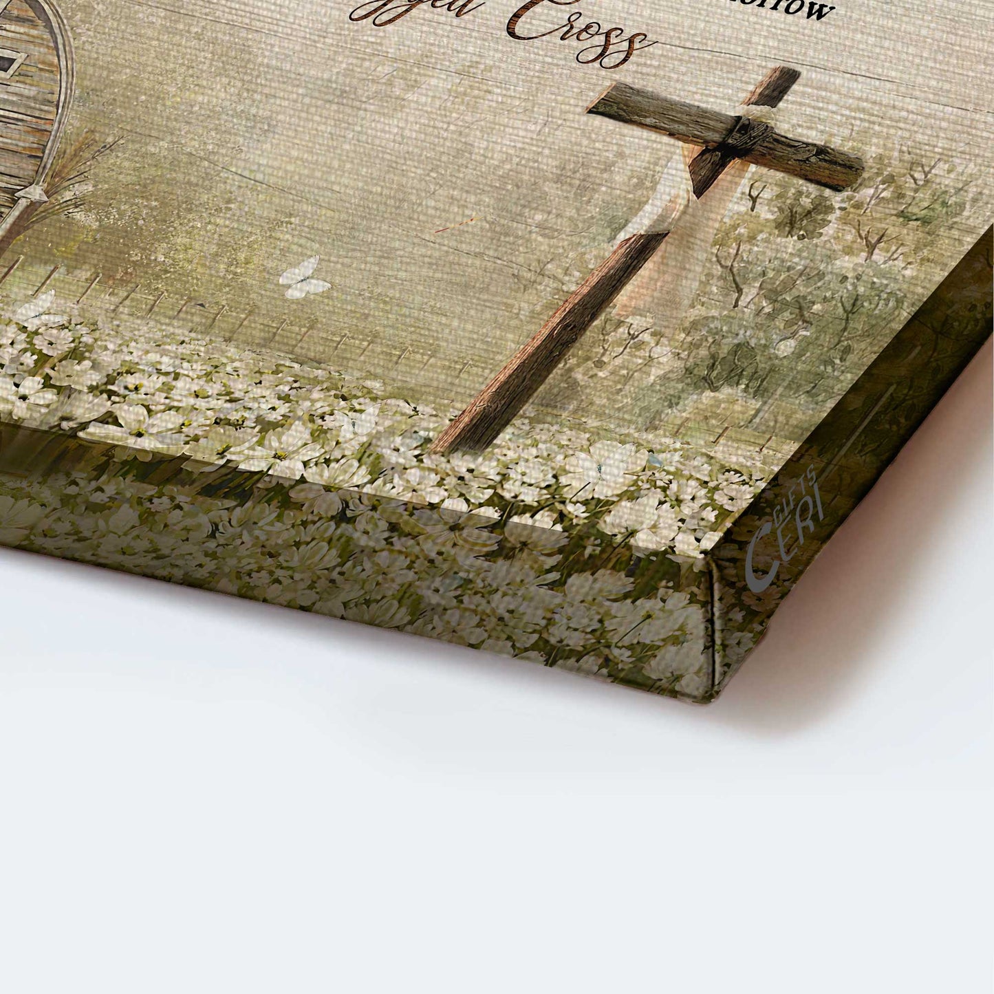 Jesus Landscape Canvas- Amazing Flower Field, Countryside Painting, Jesus Landscape Canvas- Gift For Christian- I Still Believe In Amazing Grace