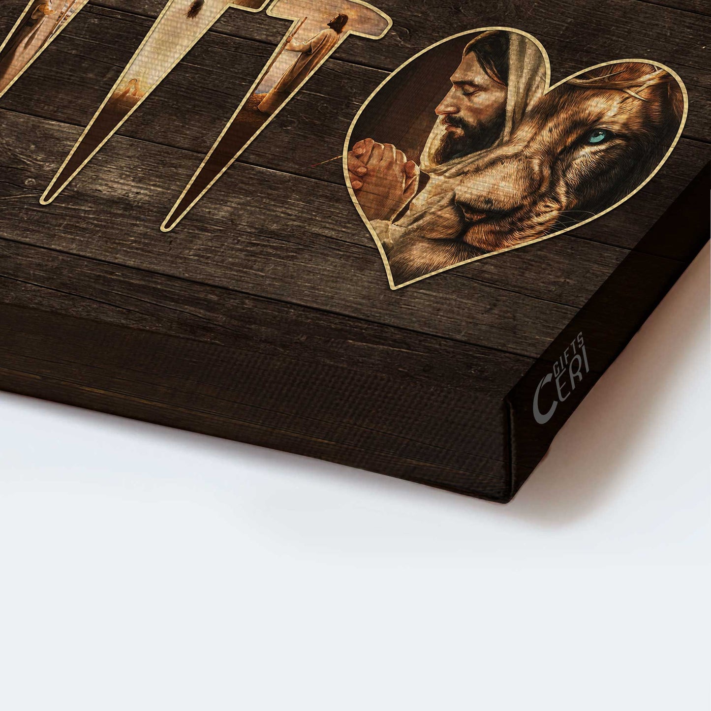 Jesus Landscape Canvas- Lion of Judah, Jesus painting, 1 Cross 3 Nails, Forgiven- Gift for Christian - Landscape Canvas Prints, Christian Wall Art