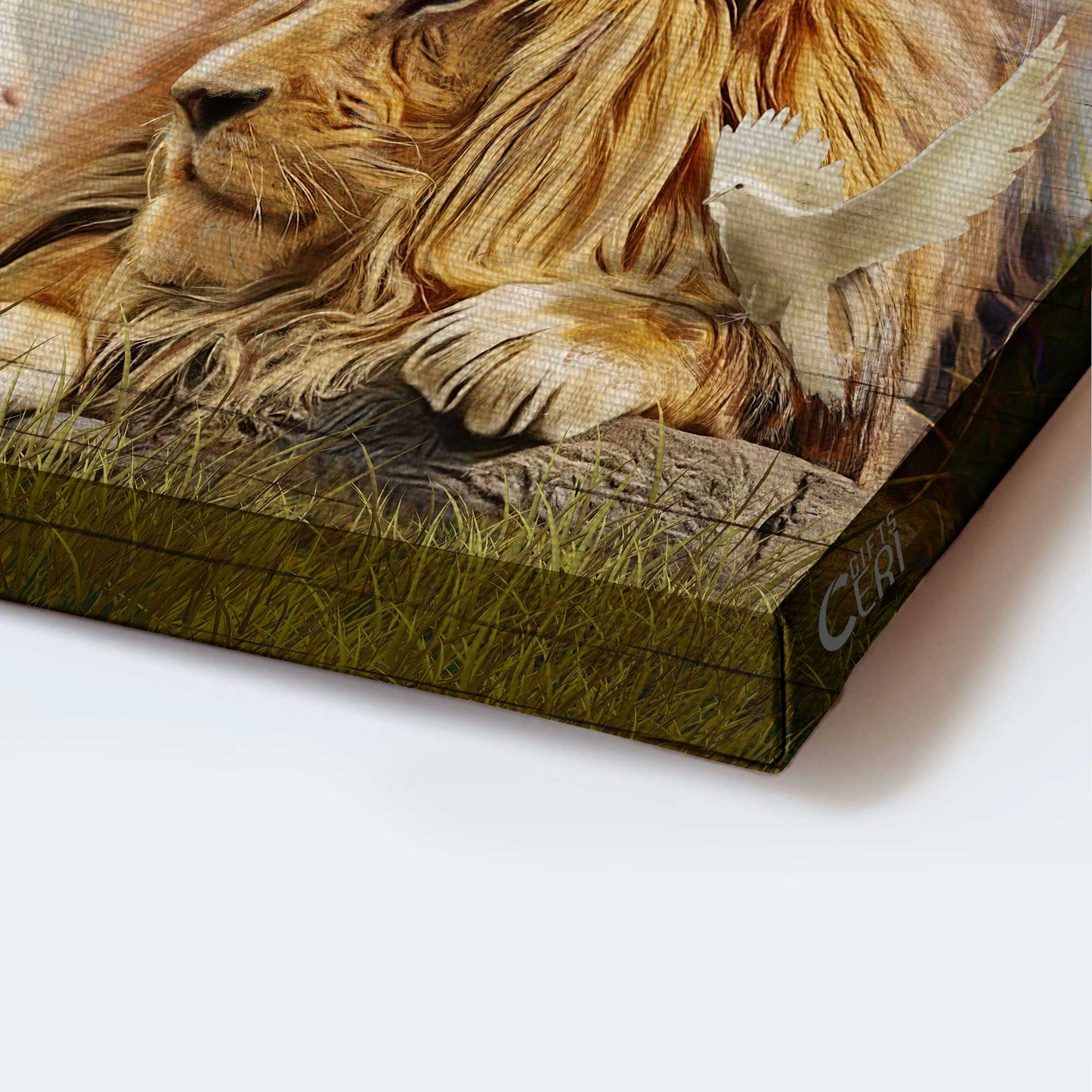 Jesus Landscape Canvas- Lion of Judah, Lamb of God, The amazing encounter, White dove - Gift for Christian - Landscape Canvas Prints, Wall Art