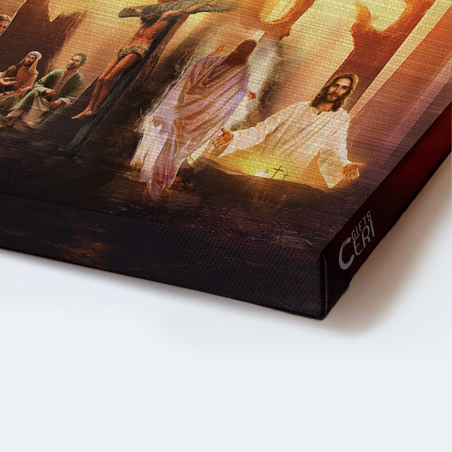 Jesus Landscape Canvas- Amazing Halo, Jesus On The Cross, The Life Of Jesus, Little Lamb Landscape Canvas- Gift For Christian