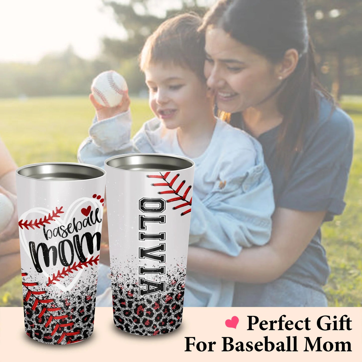 Best Personalized Mother's Day Gifts Tumbler - Custom Gift For Mother's Day, Presents for Mom - Baseball Mom Tumbler