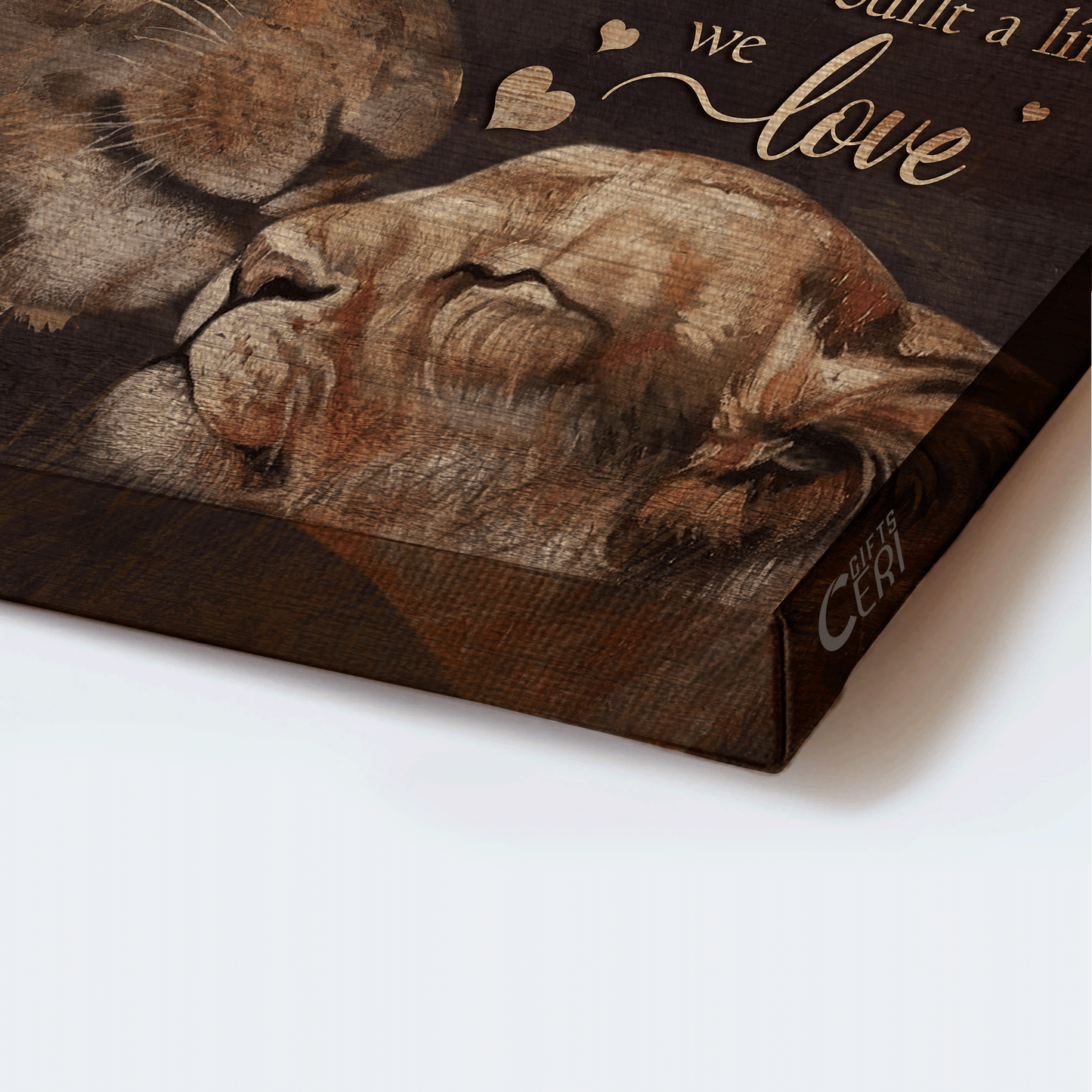 Couple Landscape Canvas - Lion painting, Lion couple Landscape Canvas - Gift For Couple, Spouse, Lover - Together we have built a life we love Landscape Canvas