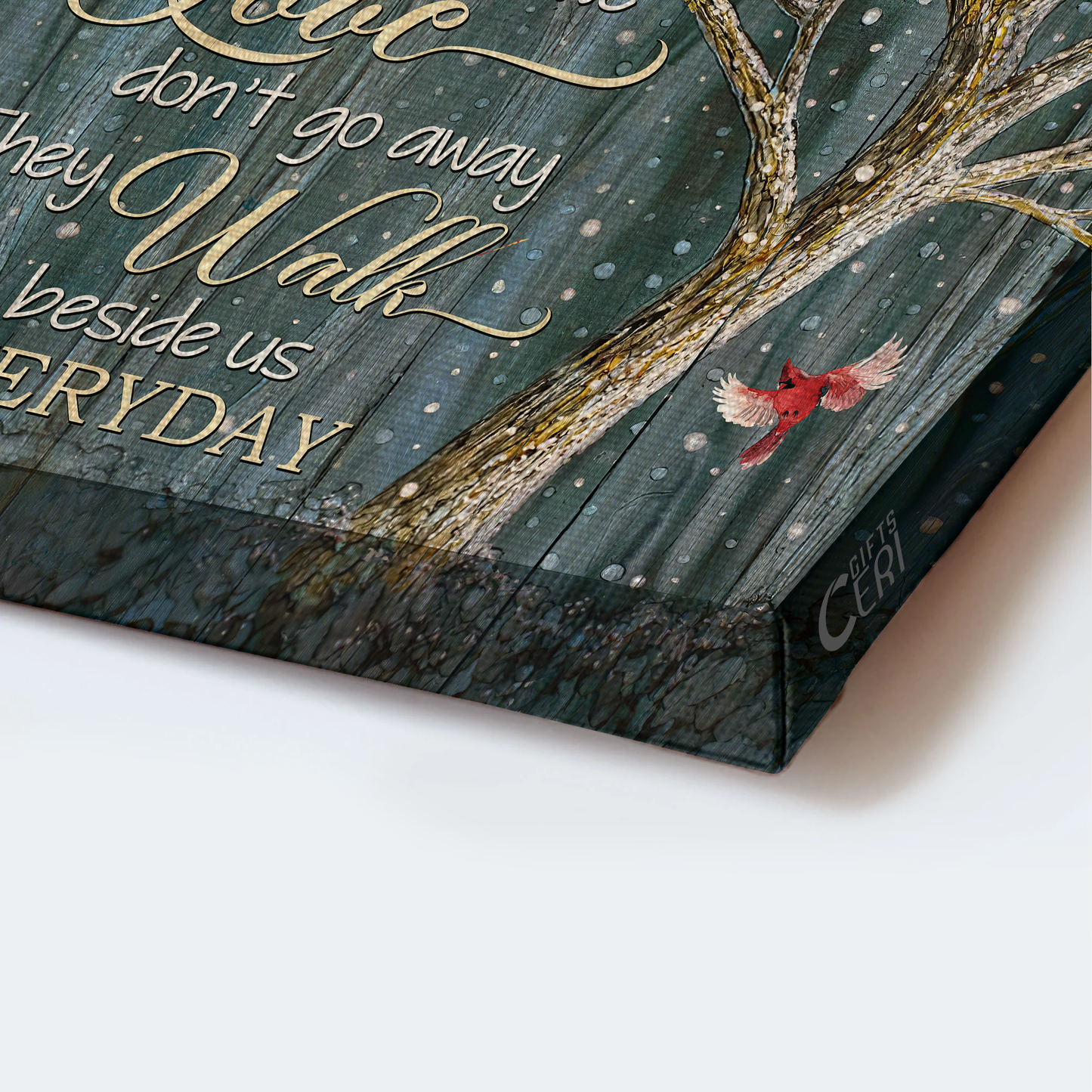 Heaven Landscape Canvas - Magic forest, Winter painting, Red cardinal Canvas - Memorial Gift For Family Members - Those we love don't go away Landscape Canvas