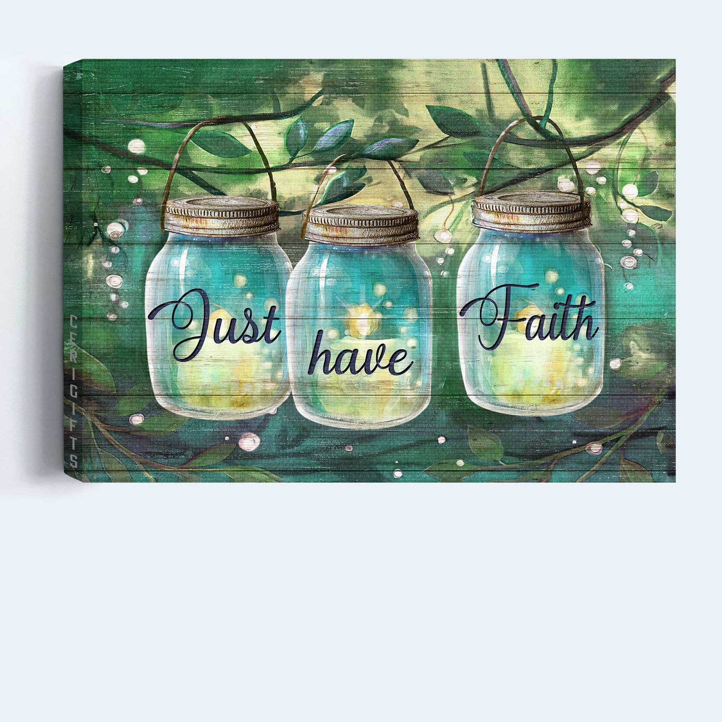 Jesus Landscape Canvas- Miracle glass jar, Magic forest, Amazing candles, Just have faith - Gift for Christian- Landscape Canvas Prints, Christian Wall Art