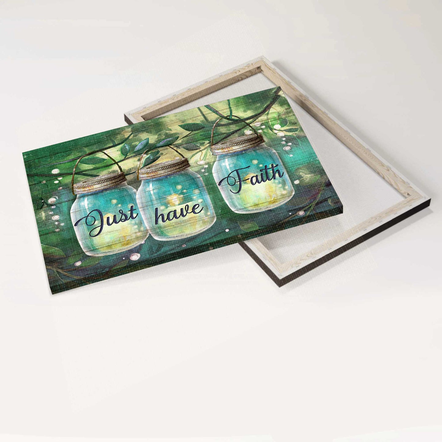 Jesus Landscape Canvas- Miracle glass jar, Magic forest, Amazing candles, Just have faith - Gift for Christian- Landscape Canvas Prints, Christian Wall Art