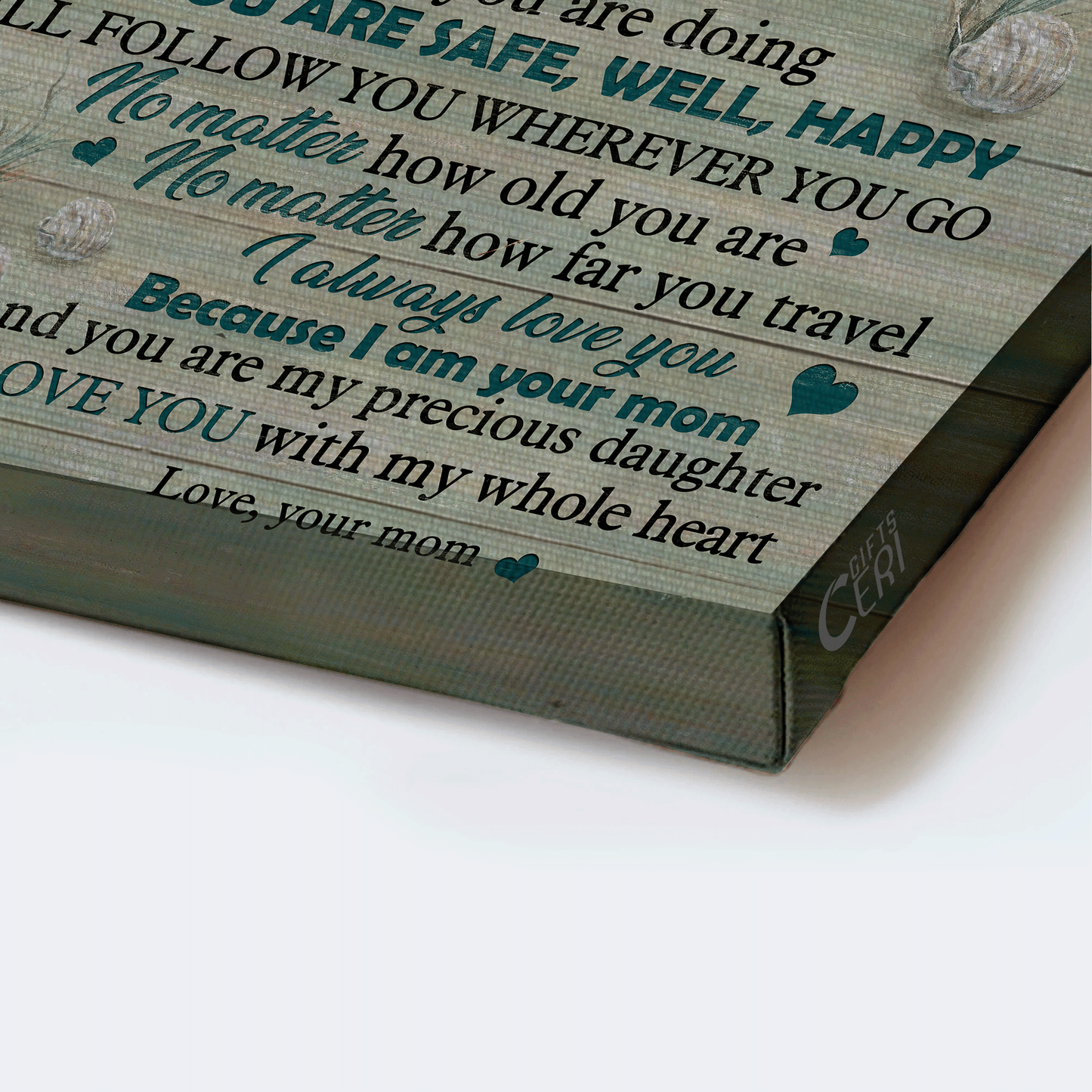 Gift for Daughter- Mother to daughter, Starfish, I pray that you are safe, well, happy - Family Landscape Canvas Prints, Wall Art