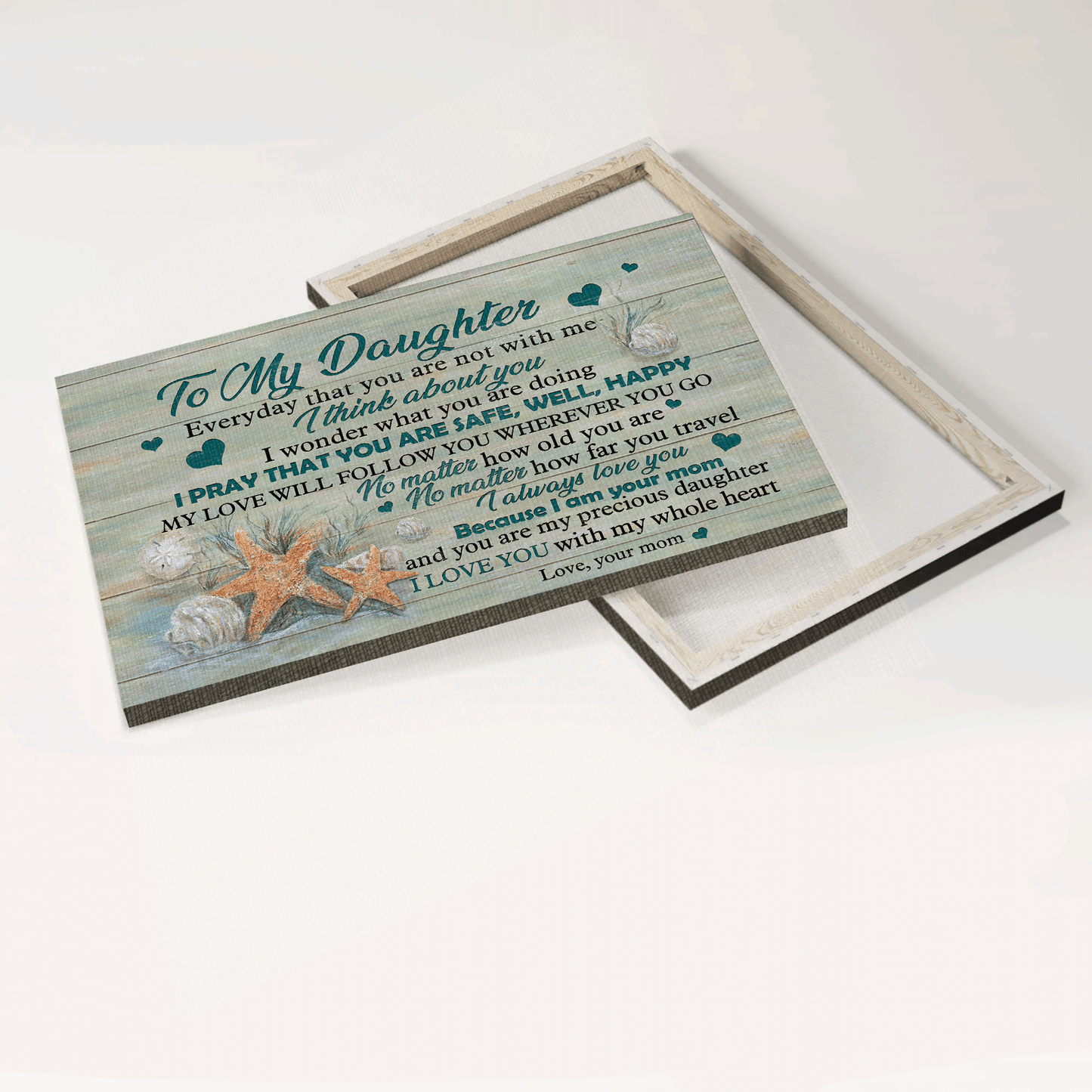 Gift for Daughter- Mother to daughter, Starfish, I pray that you are safe, well, happy - Family Landscape Canvas Prints, Wall Art