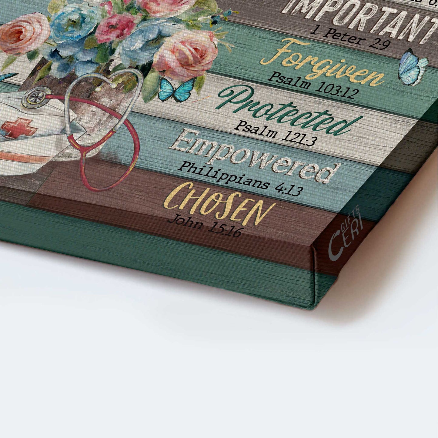 Jesus Landscape Canvas- Nurse's cap, Butterfly, Flower vase, God says you are canvas- Gift for Christian - Landscape Canvas Prints, Wall Art