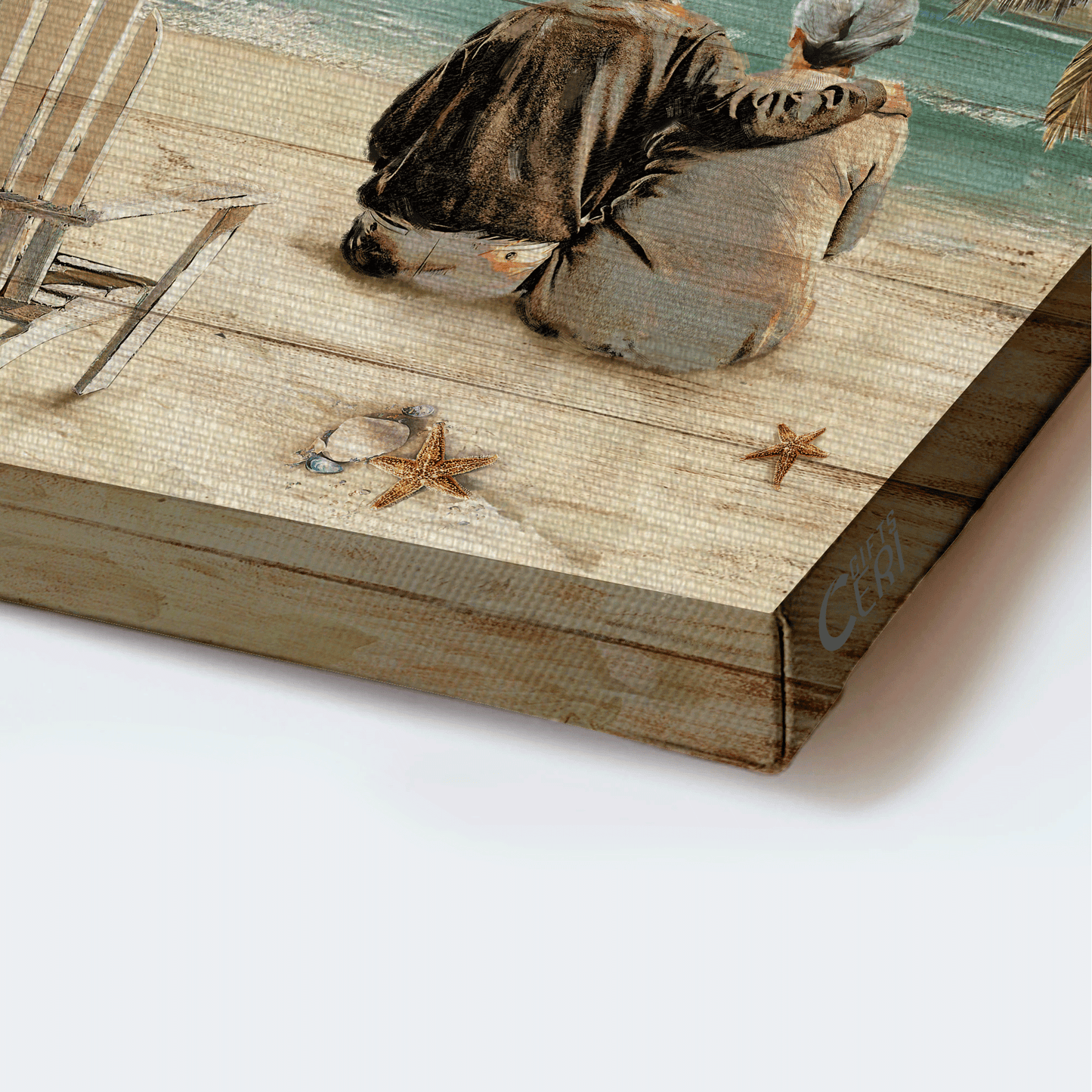 Couple Landscape Canvas - Old couple, Sitting on the beach, Beach chairs Landscape Canvas - Gift For Couple, Spouse, Lover - Grow old with me Landscape Canvas