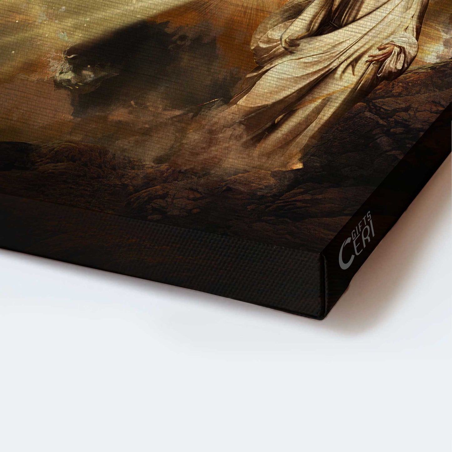 Jesus Landscape Canvas- Amazing Halo, Pray For Healing, Walking With Jesus Landscape Canvas- Gift For Christian