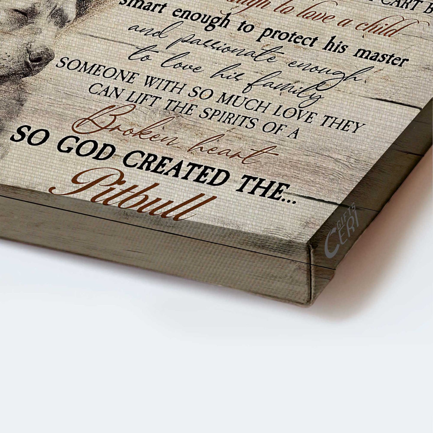 Pit Bull Landscape Canvas - God once said I Need Someone Canvas - Gift For Pit Bull Lover - So God Created The Pitbull Landscape Canvas