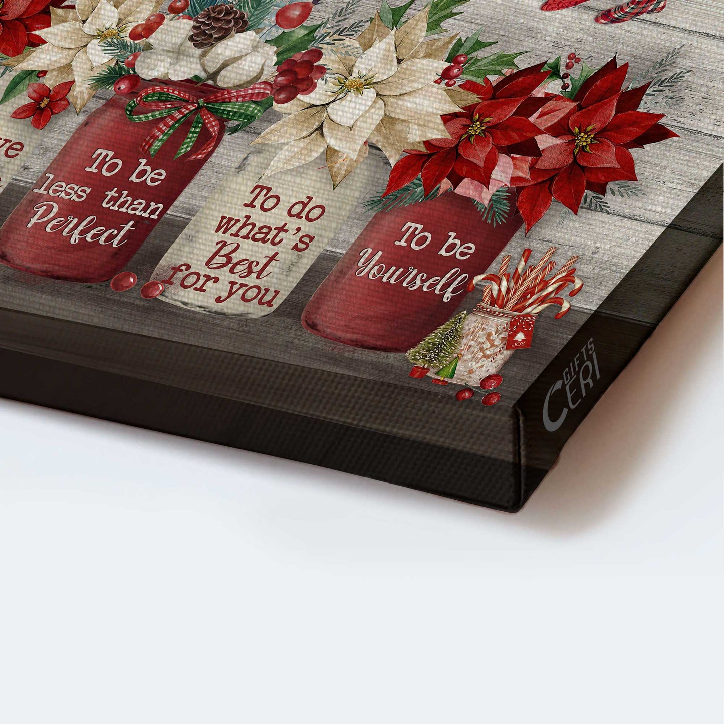 Jesus Landscape Canvas- Poinsettia flower, Christmas, It's okay canvas- Gift for Christian - Landscape Canvas Prints, Wall Art