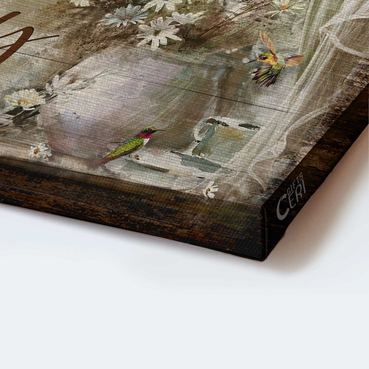 Jesus Landscape Canvas- Pretty daisy vase, awesome hummingbird, Verse of the day- Gift for Christian- Today I choose joy - Landscape Canvas Prints, Christian Wall Art