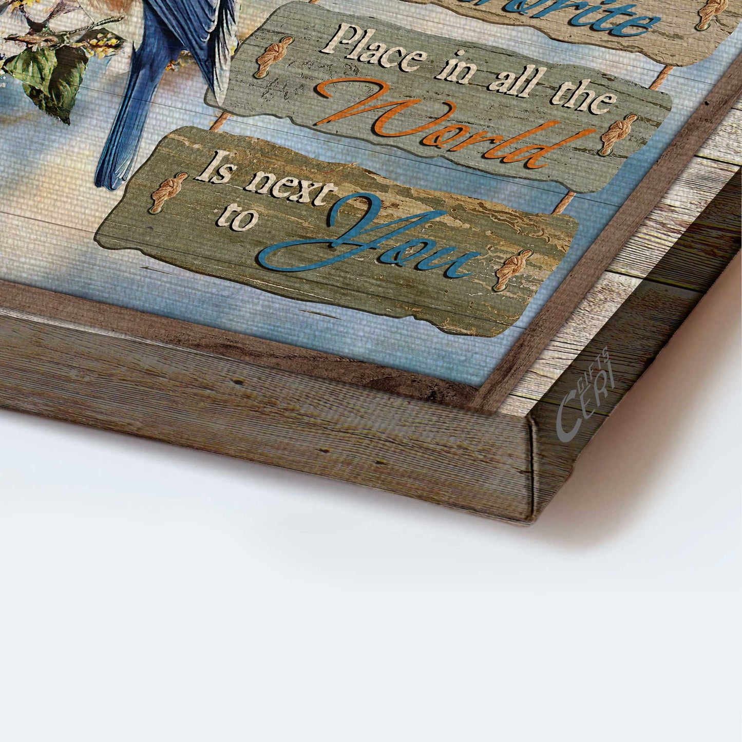 Jesus Landscape Canvas- Pretty Eastern bluebird, Jasmine forest- Gift for Christian- My favorite place in all the world - Landscape Canvas Prints, Christian Wall Art