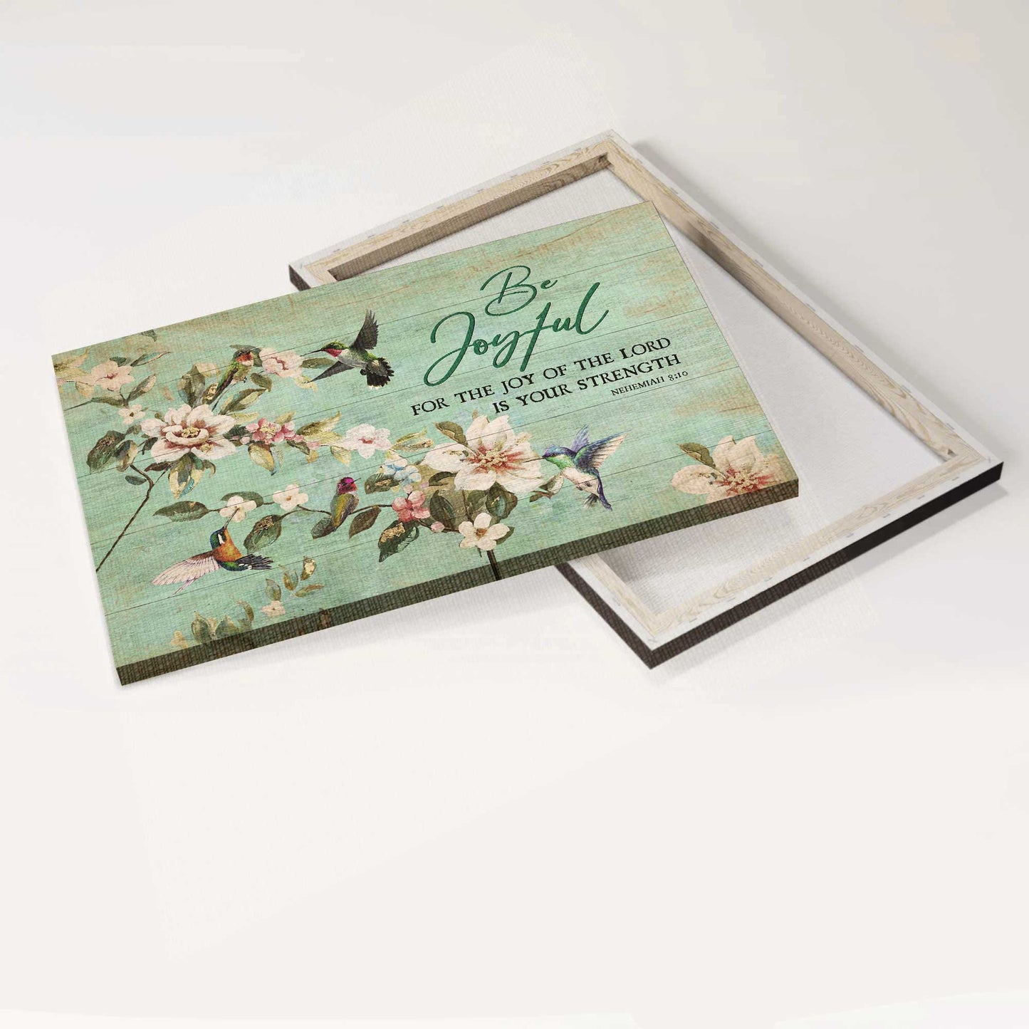 Jesus Landscape Canvas- Jasmine garden, Hummingbird drawing, Be joyful canvas- Gift for Christian - Landscape Canvas Prints, Christian Wall Art