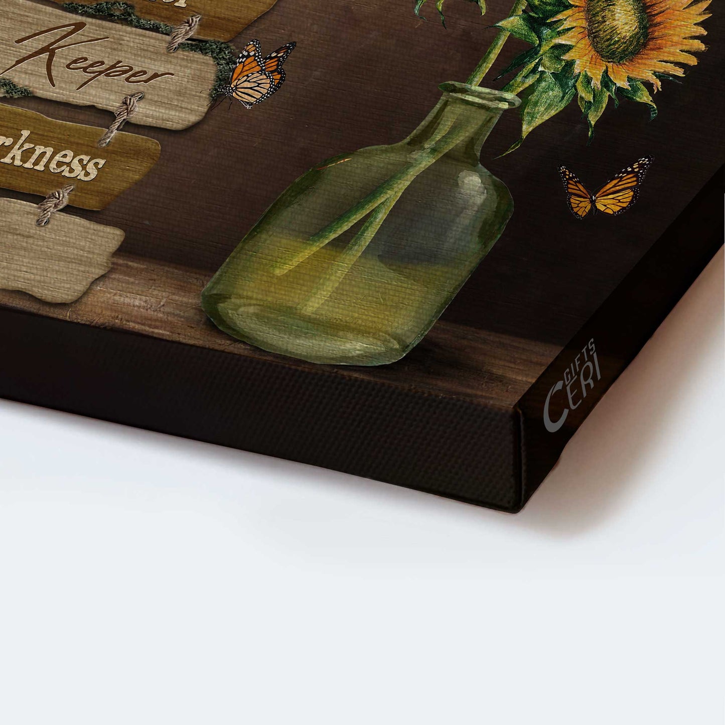 Jesus Landscape Canvas- Pretty sunflower, Crystal vase, Monarch butterfly canvas- Gift for Christian- That is who you are - Landscape Canvas Prints, Christian Wall Art