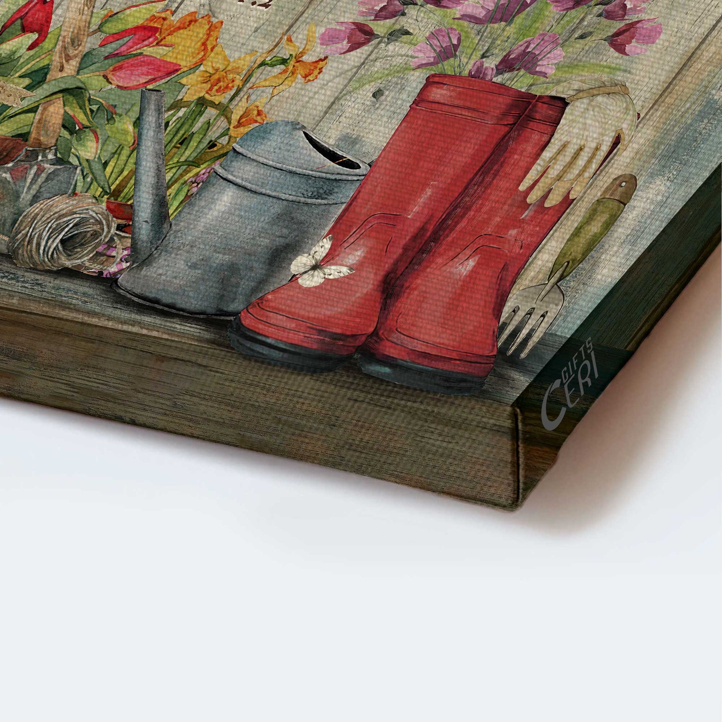 Jesus Landscape Canvas- Purple flower, Red tulip, Cute boots, Today I choose joy canvas- Gift for Christian - Landscape Canvas Prints, Christian Wall Art