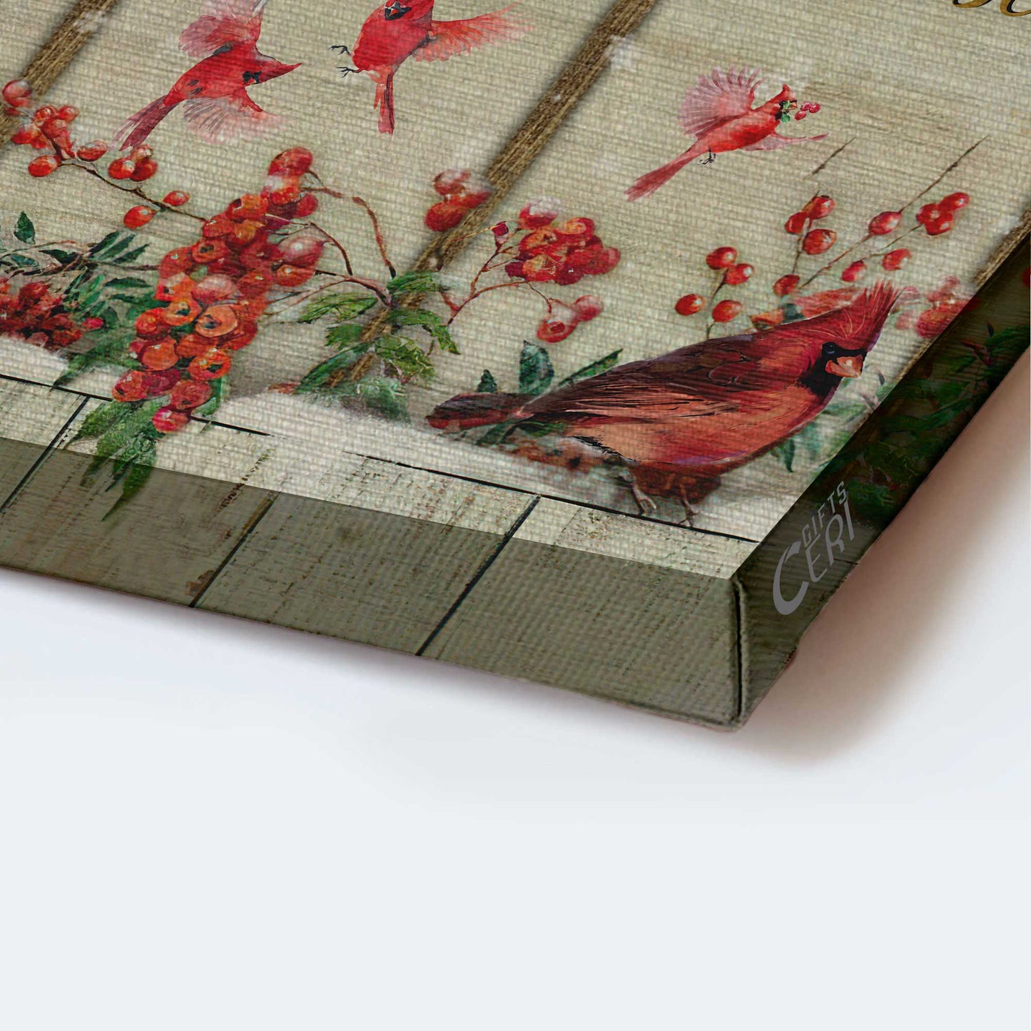 Memorial Landscape Canvas- Red cardinal, Beautiful cranberry, So very thankful- Gift for Christian - Heaven Landscape Canvas Prints, Wall Art