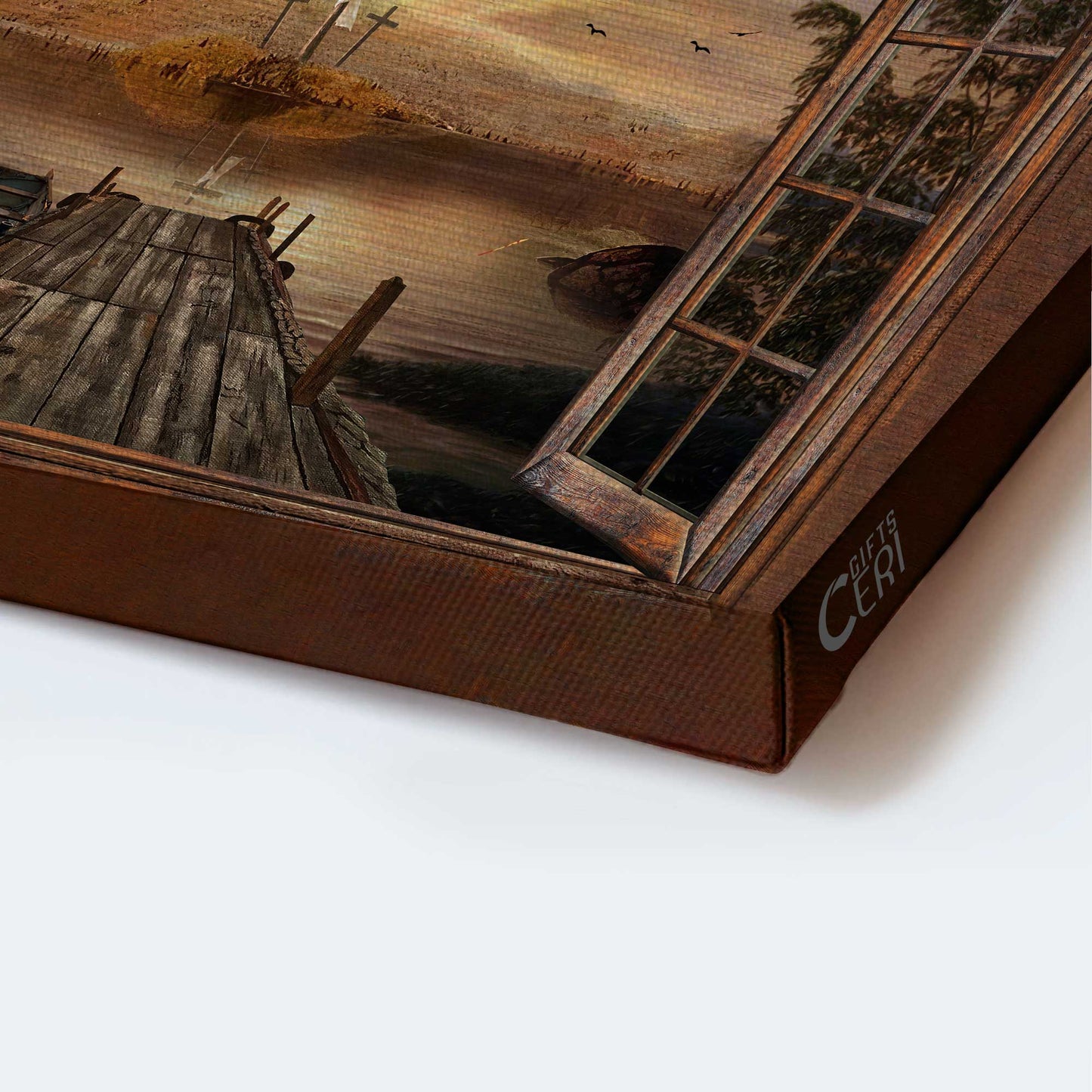 Jesus Landscape Canvas- River painting, The rugged crosses- Gift for Christian- Give it to God and go to sleep - Landscape Canvas Prints, Christian Wall Art