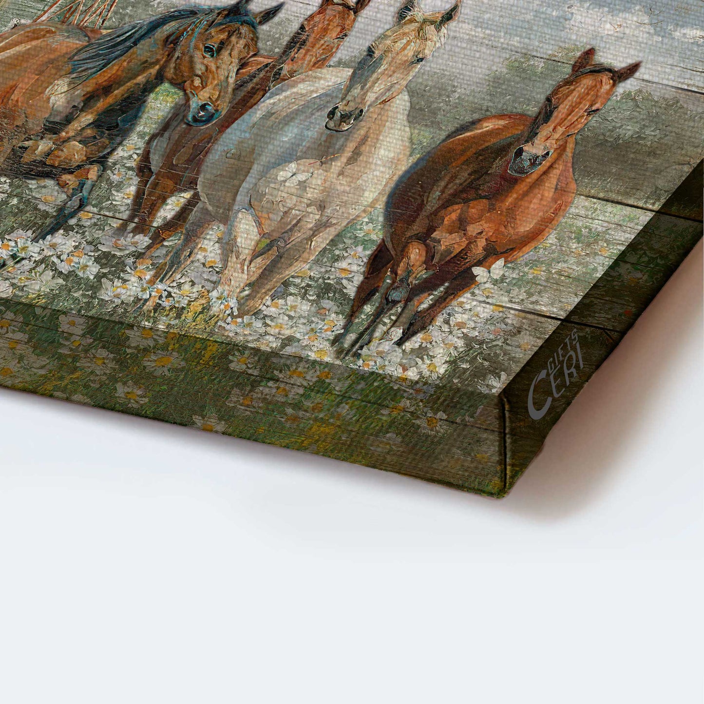 Jesus Landscape Canvas- Running horse, Daisy field, Green house- Gift for Christian- Life is better on the farm - Landscape Canvas Prints, Home Decor Wall Art