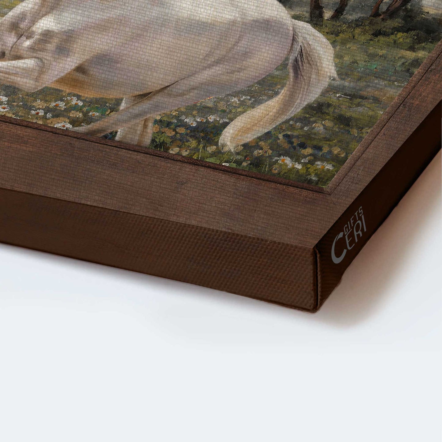 Jesus Landscape Canvas- Running horse painting, Daisy field, Beautiful forest canvas- Gift for Christian - Landscape Canvas Prints, Christian Wall Art