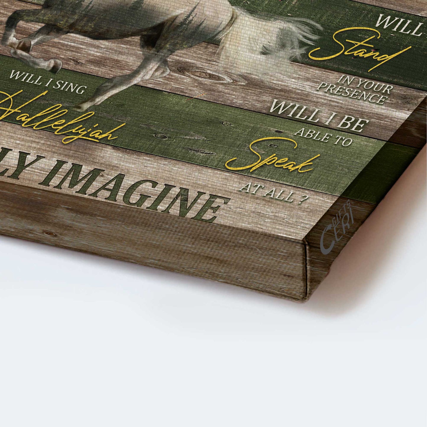 Jesus Landscape Canvas- Running horse, White horse painting- Gift for Christian- I can only imagine - Landscape Canvas Prints, Christian Wall Art