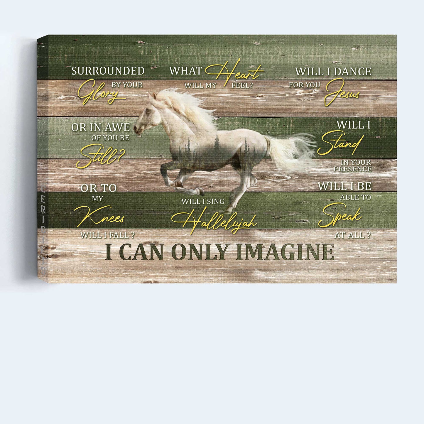 Jesus Landscape Canvas- Running horse, White horse painting- Gift for Christian- I can only imagine - Landscape Canvas Prints, Christian Wall Art
