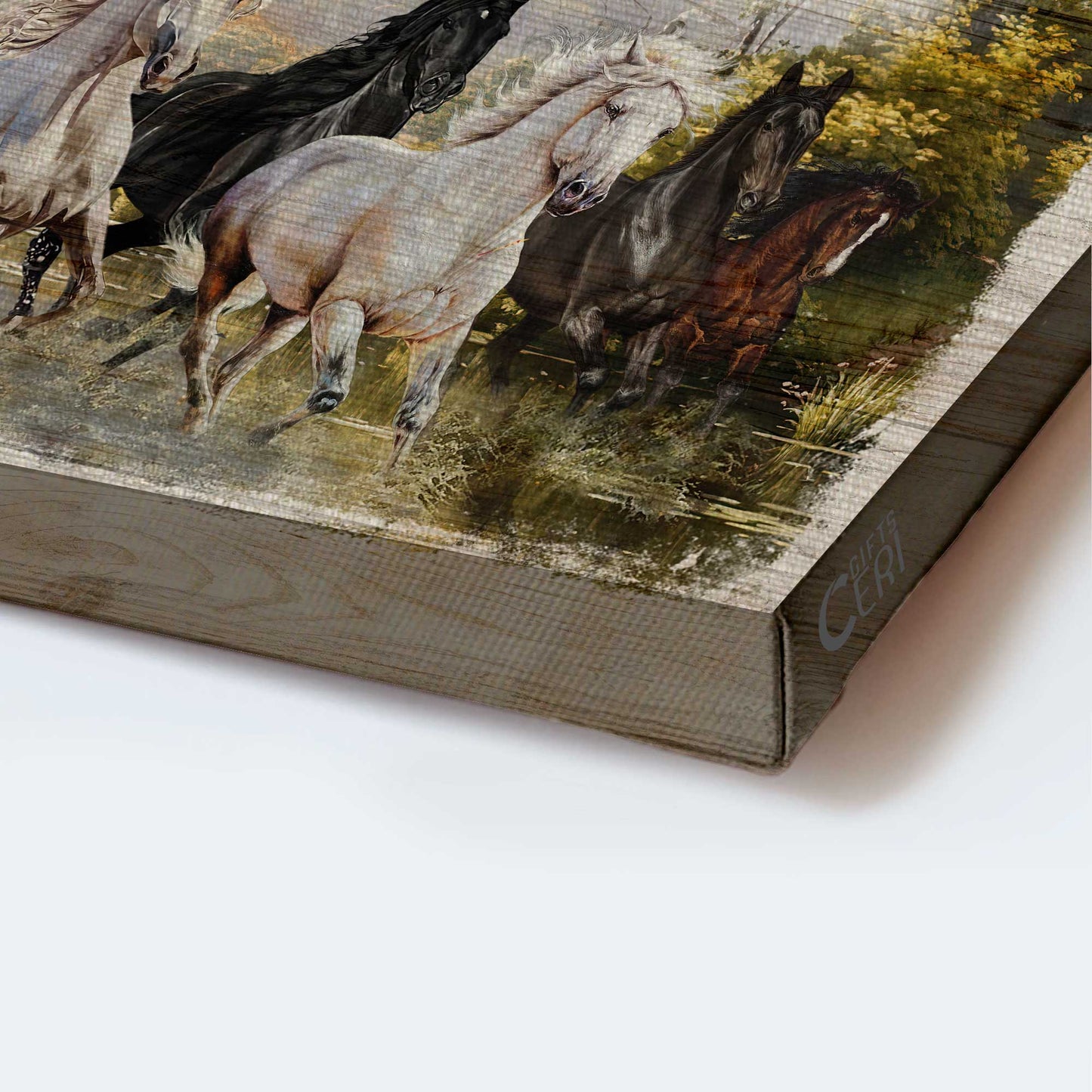 Jesus Landscape Canvas- Running horses, In the forest- Gift for Christian- It is the Lord who gives victory - Landscape Canvas Prints, Wall Art