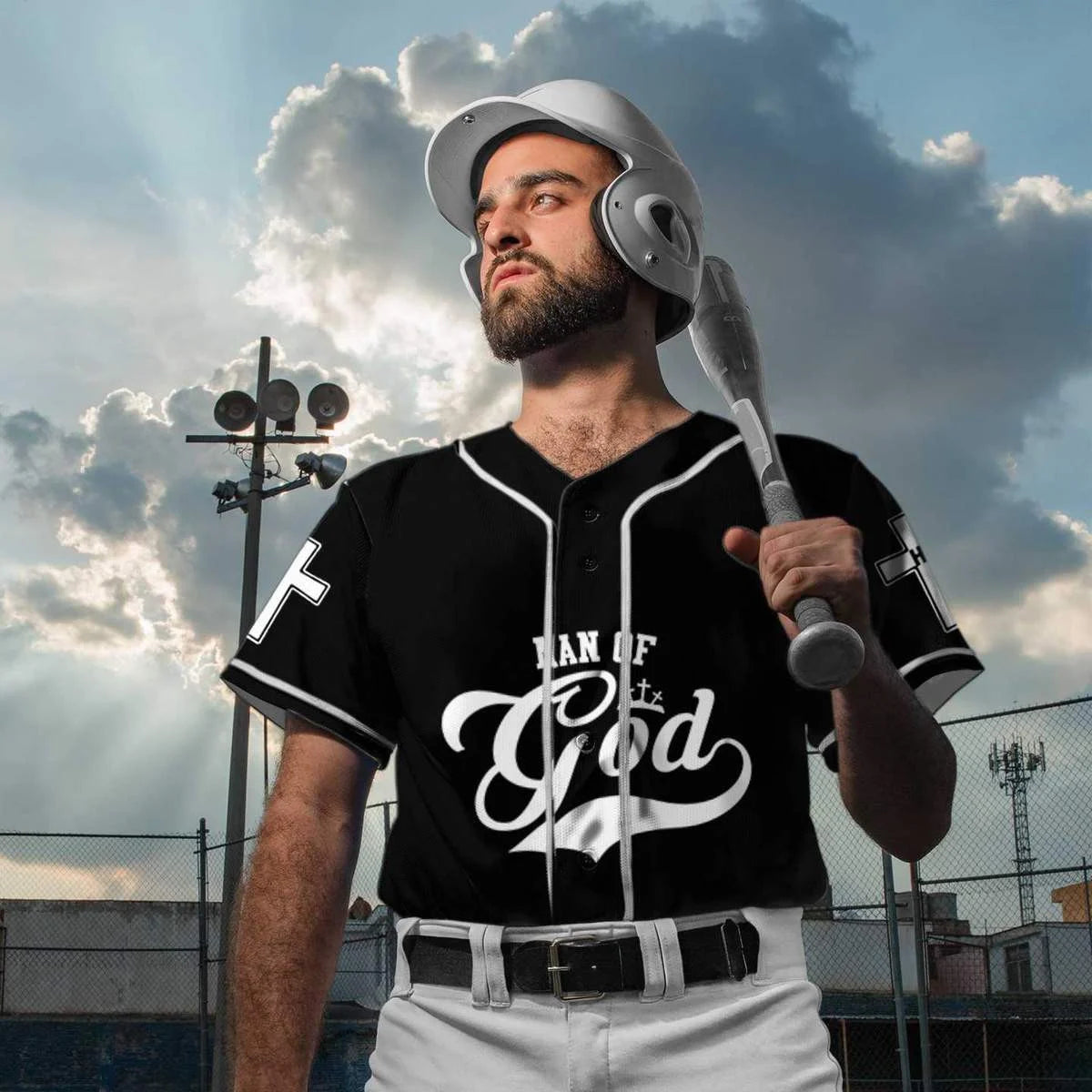 Personalized Jesus Baseball Jersey - Cross Baseball Jersey - Gift For Christians - Man Of God Custom Printed 3D Baseball Jersey Shirt For Men Women