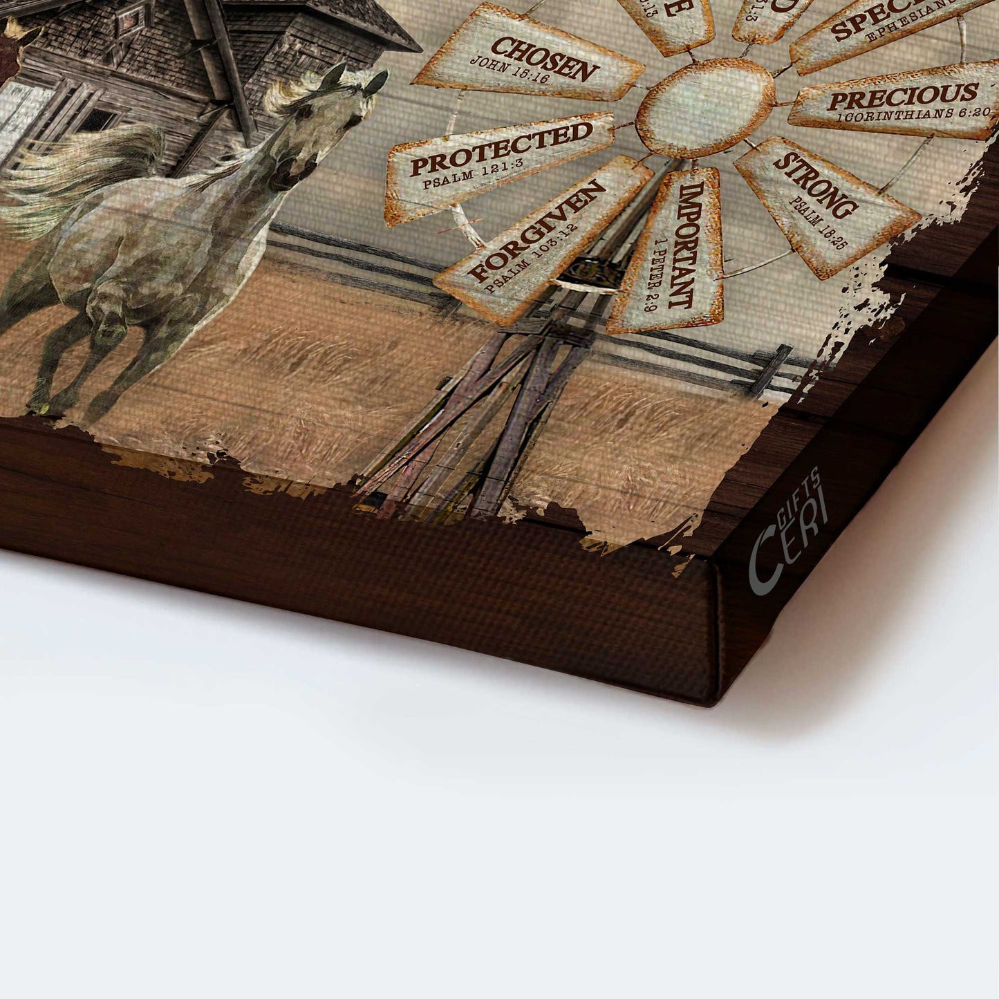 Jesus Landscape Canvas- Running horses, Stormy sky, Antique house, God says you are canvas- Gift for Christian - Landscape Canvas Prints, Christian Wall Art