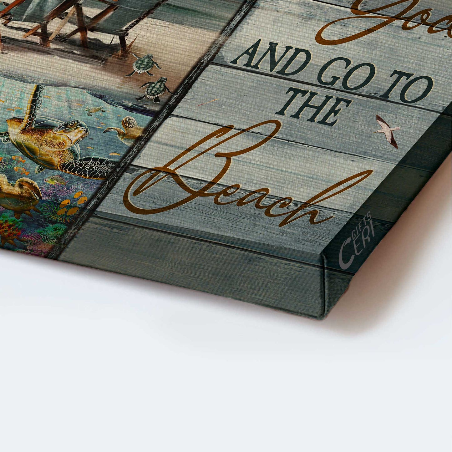 Jesus Landscape Canvas- Sea turtle, Coral reef, Jesus hand, Ocean view- Gift for Christian- Give it to God - Landscape Canvas Prints, Christian Wall Art