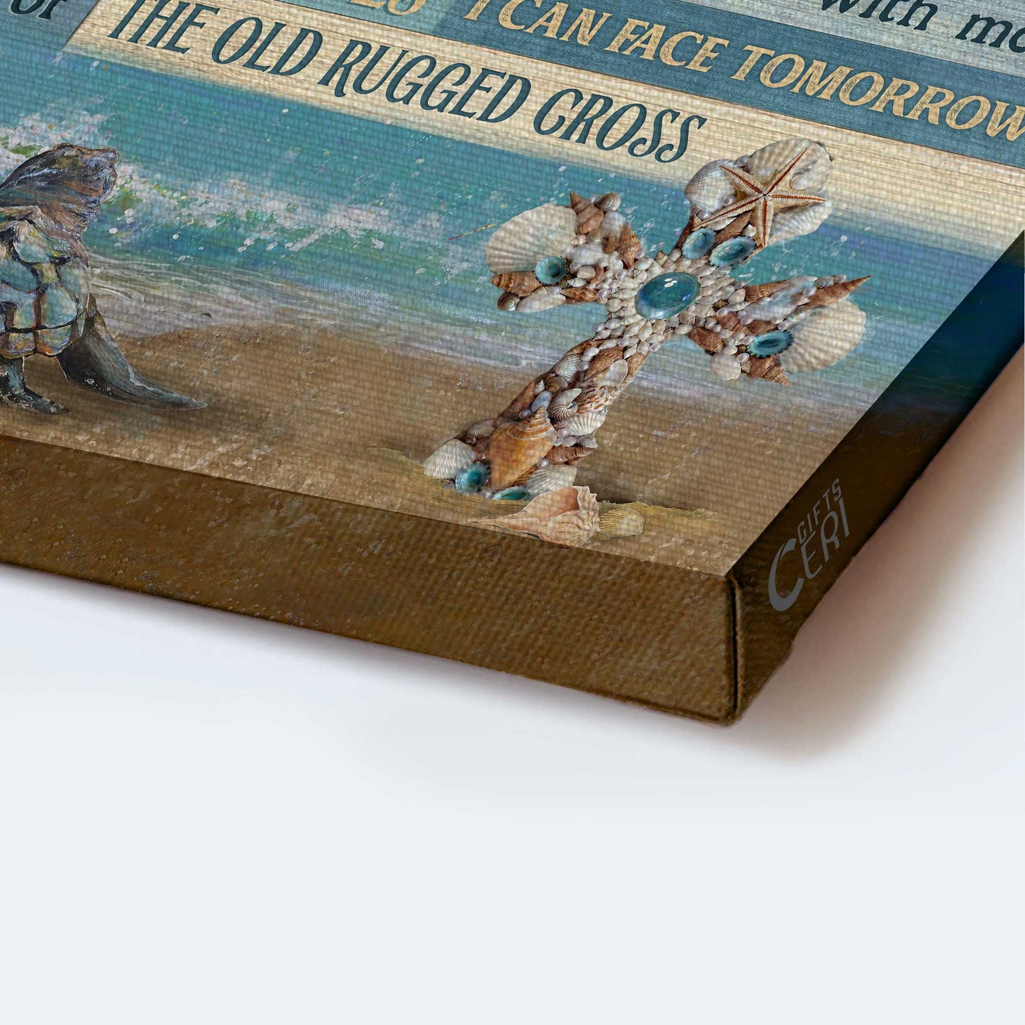 Jesus Landscape Canvas- Sea turtle, Ocean painting, Unique cross- Gift for Christian- I still believe in amazing grace - Landscape Canvas Prints, Christian Wall Art