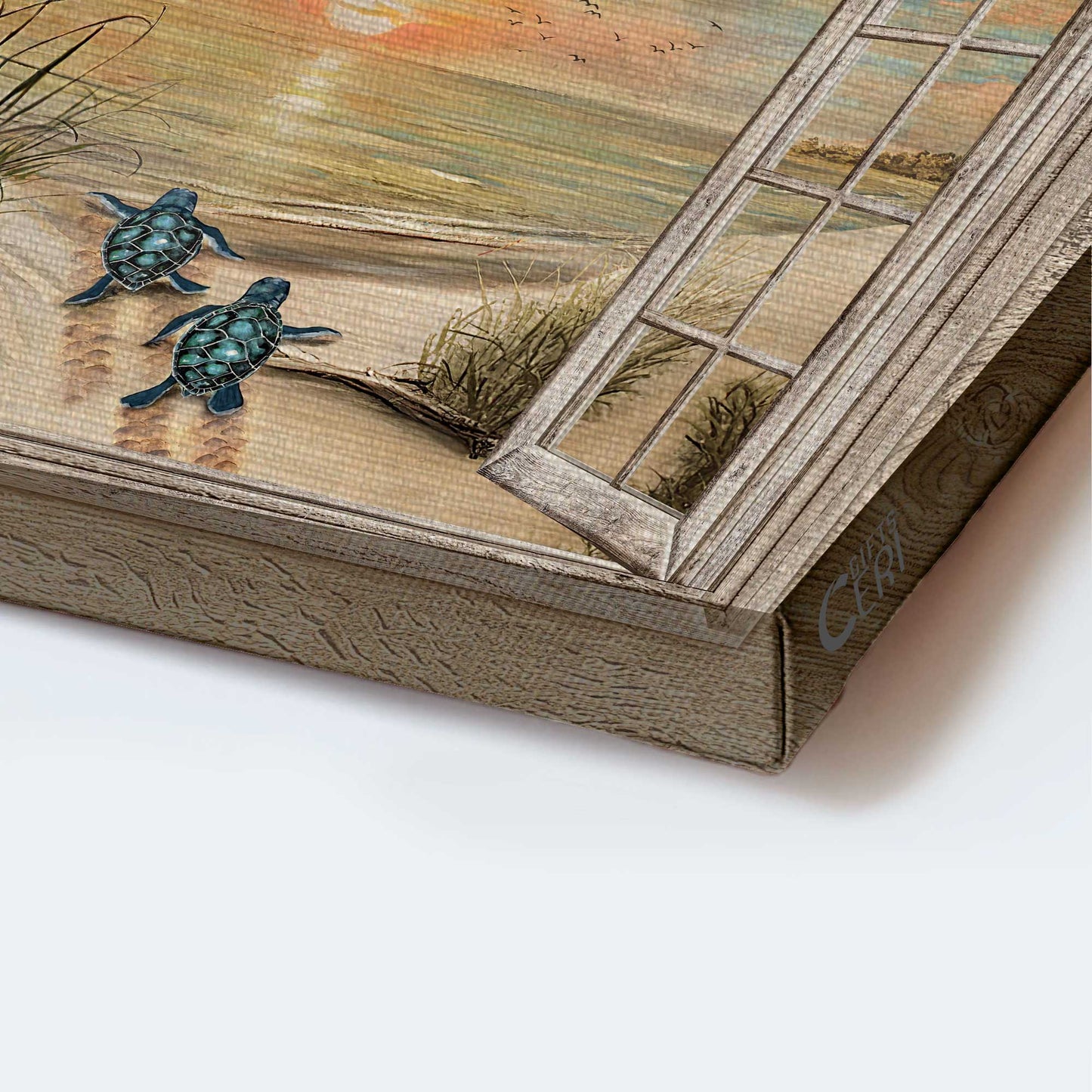 Jesus Landscape Canvas- Sea Turtle, Sunrise on the beach- Gift for Christian- Every day is a new beginning - Landscape Canvas Prints, Wall Art