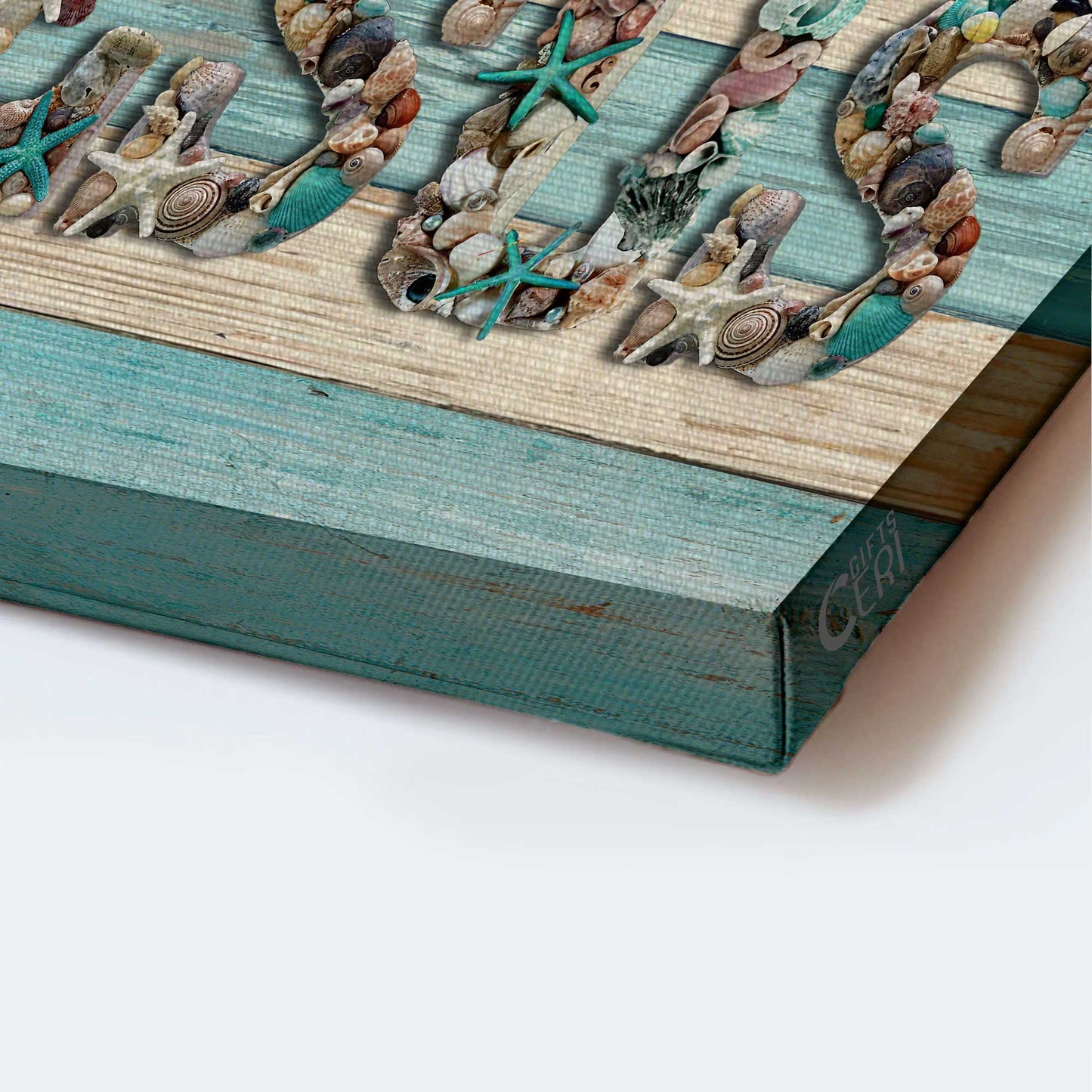 Jesus Landscape Canvas- Seashell painting, Blue starfish- Gift for Christian - Landscape Canvas Prints, Wall Art