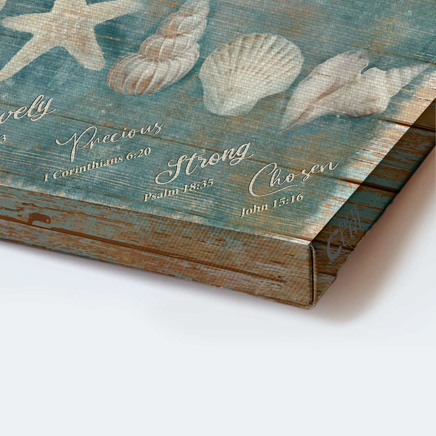 Jesus Landscape Canvas- Seashells painting, God says you are - Gift for Christian- Landscape Canvas Prints, Wall Art