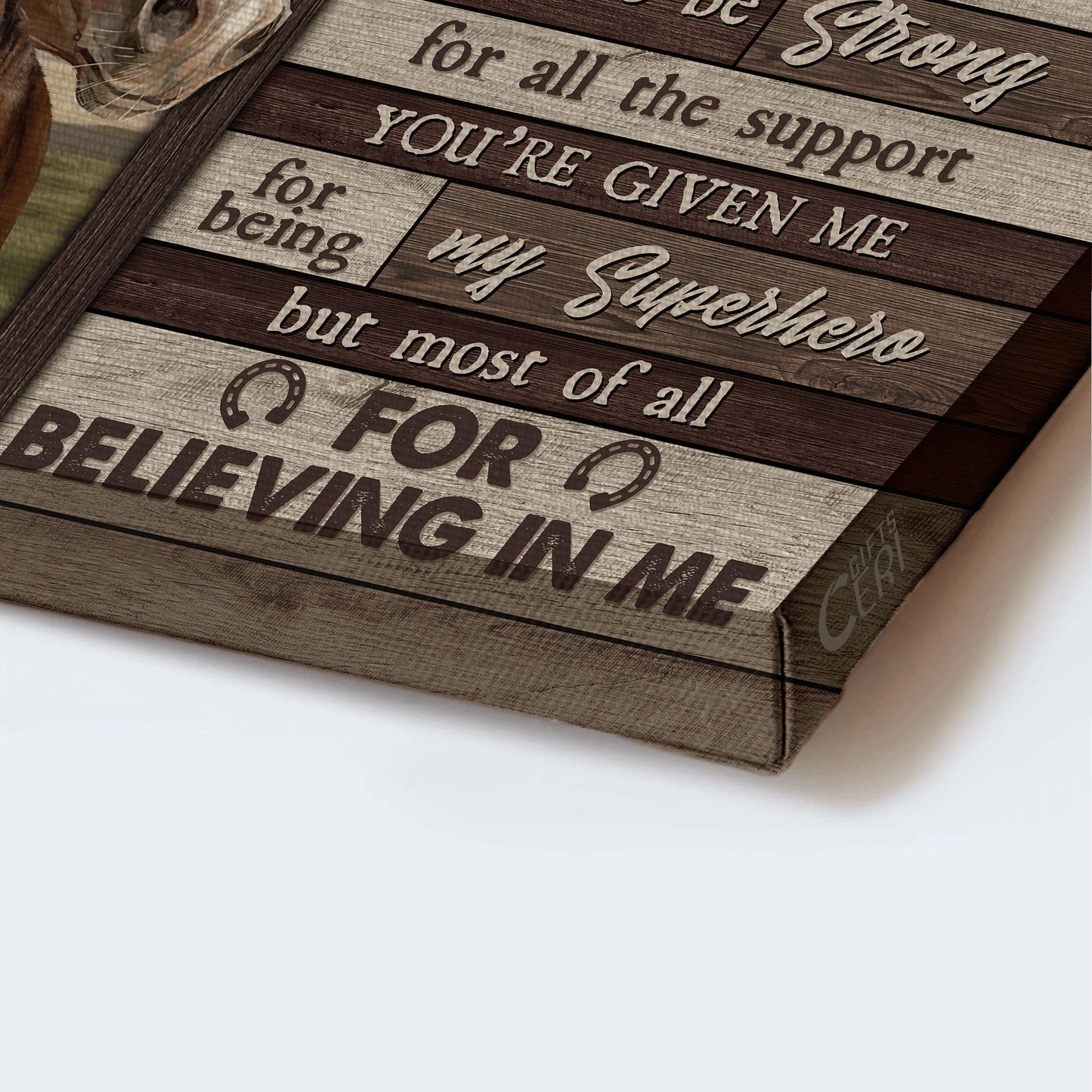 Gift for Dad- Son to dad, Brown horses, Thank you for teaching me - Family Landscape Canvas Prints, Wall Art