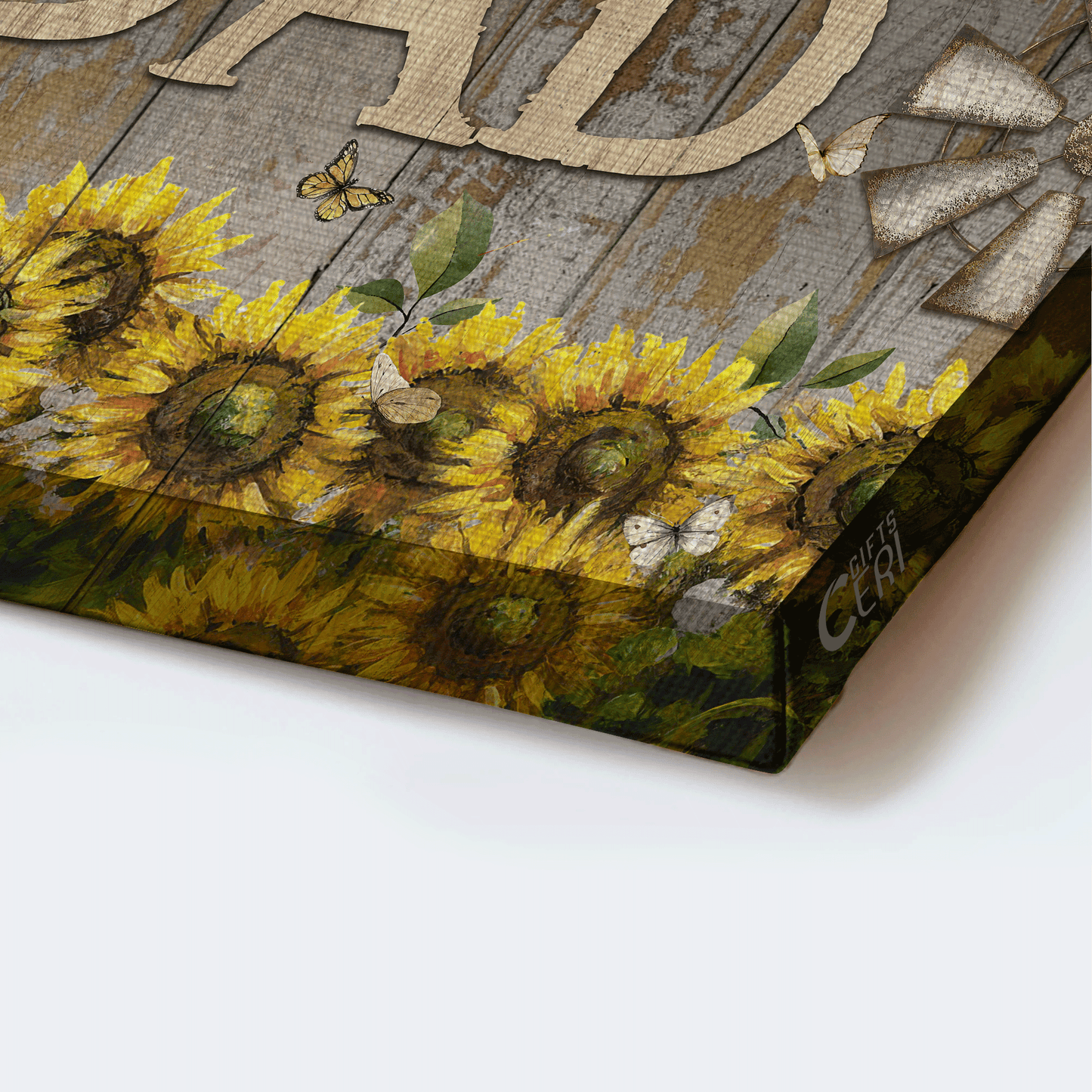 Gift For Dad, Father's Day Landscape Canvas - Sunflower Garden, Antique Windmill, Family Canvas - Valentine's Day Gift For Christian Husband, Couple, Spouse Or Dad - My Greatest Blessings Call Me Dad