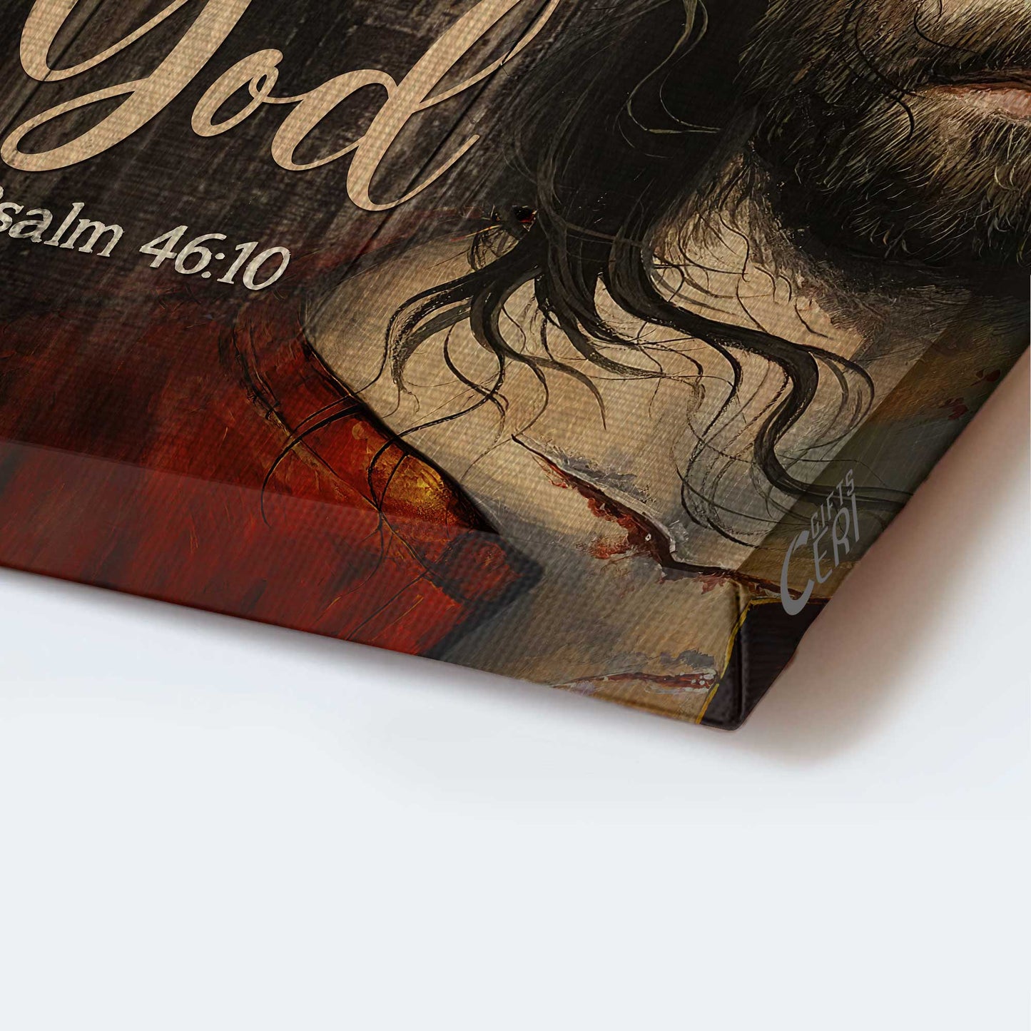 Jesus Portrait Canvas - Amazing Jesus Painting, Crown Of Thorn Drawing Canvas- Gift For Christian- Be Still And Know That I Am God