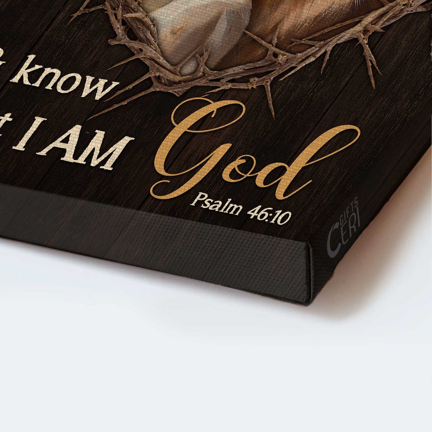 Jesus Portrait Canvas- Lion of Judah, Bible verse, Heart with thorns canvas- Gift for Christian- Be still and know that I am God - Portrait Canvas Prints, Christian Wall Art