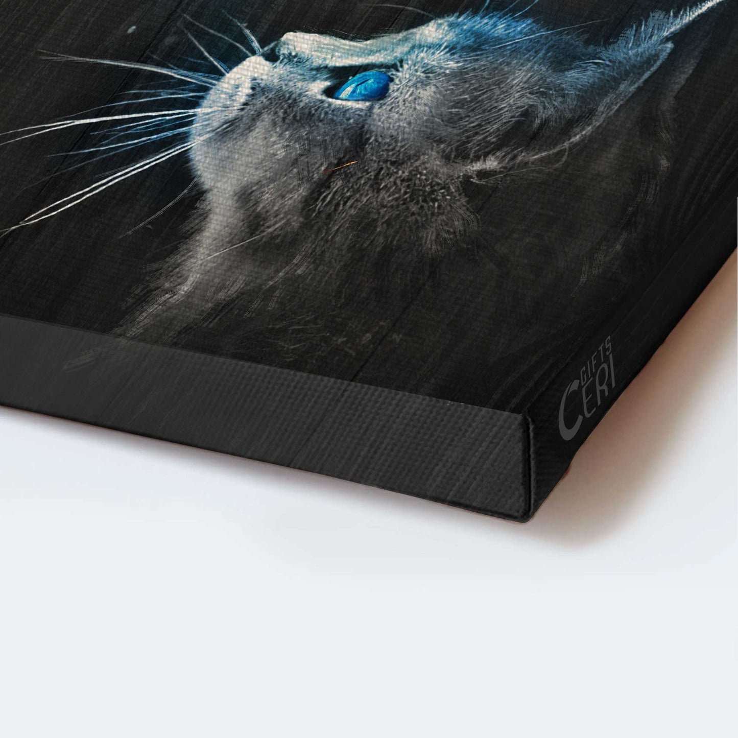Memorial Portrait Canvas- Amazing Cat Drawing, Magic Butterfly, Heaven Portrait Canvas- Gift For Members Family- Because Someone We Love Is In Heaven