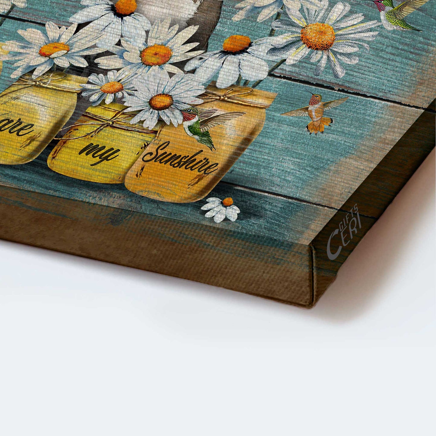 Pit Bull Landscape Canvas - Pit bull, Daisy painting Landscape Canvas - Gift For Pit Bull Lover - You are my sunshine