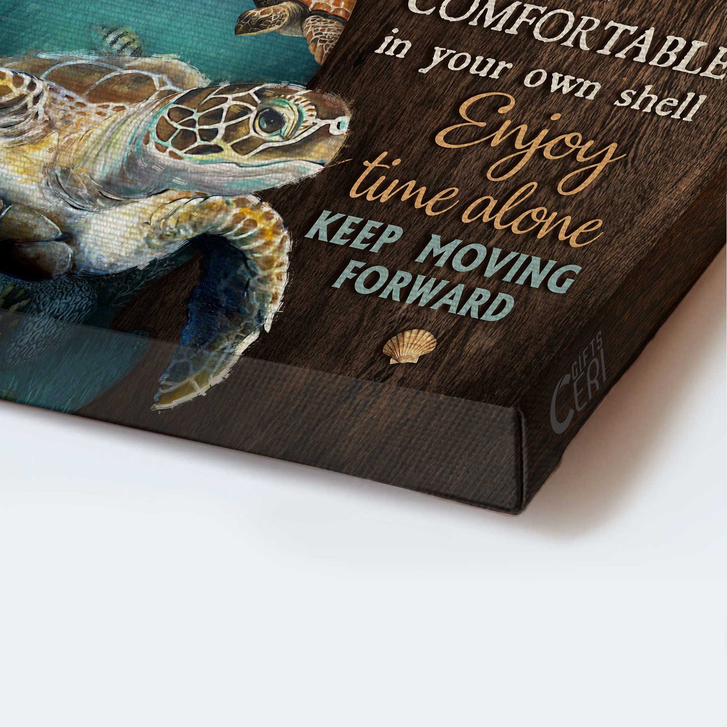 Jesus Portrait Canvas- Sea Turtle, Pearl shell, Ocean world- Gift for Christian- Keep moving forward - Portrait Canvas Prints, Christian Wall Art