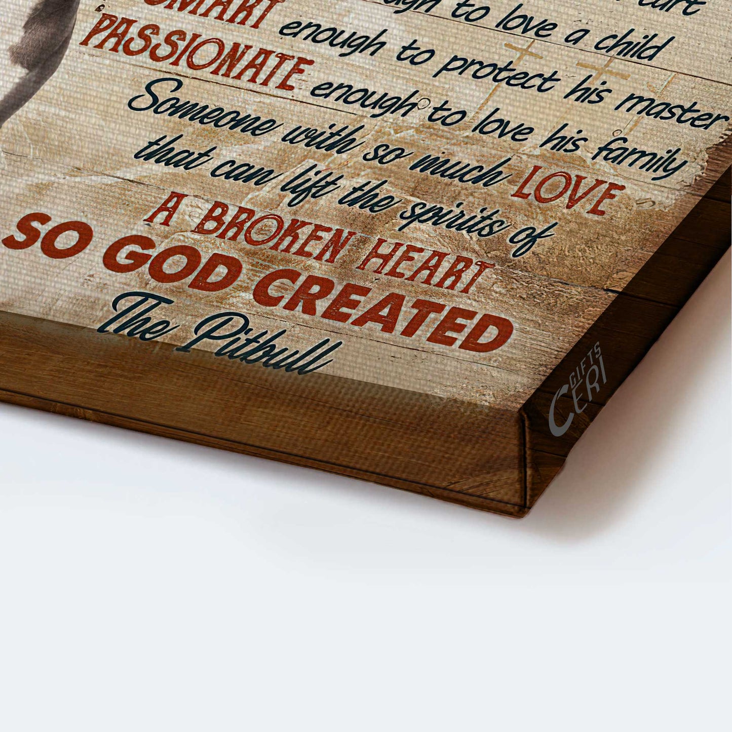PitBull Landscape Canvas - God once said I Need Someone Strong, Gentle, Smart, Passionate Canvas - Gift For Pit Bull Lover - So God Created The Pitbull Landscape Canvas
